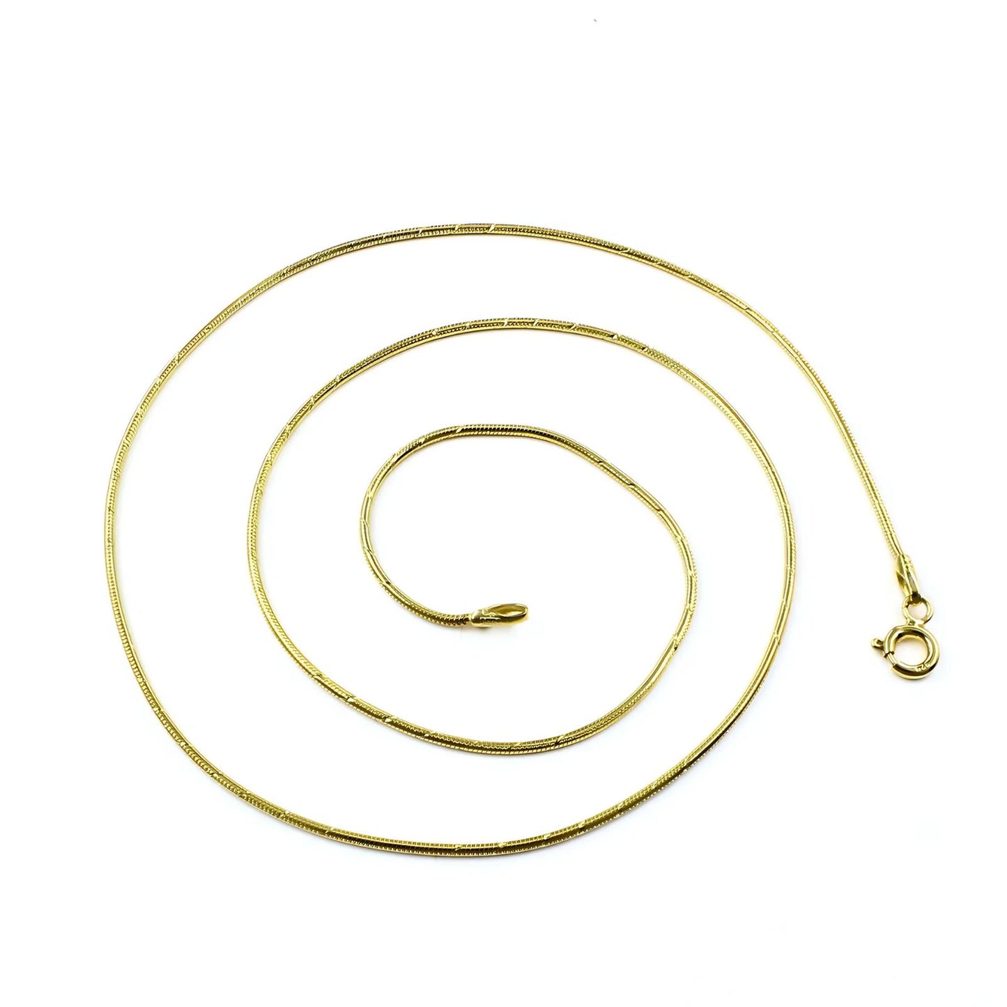 Excellent Gold Tone 925 Sterling Silver snake Neck Chain 18"