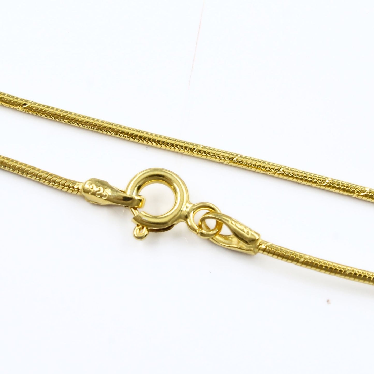 Excellent Gold Tone 925 Sterling Silver snake Neck Chain 18"