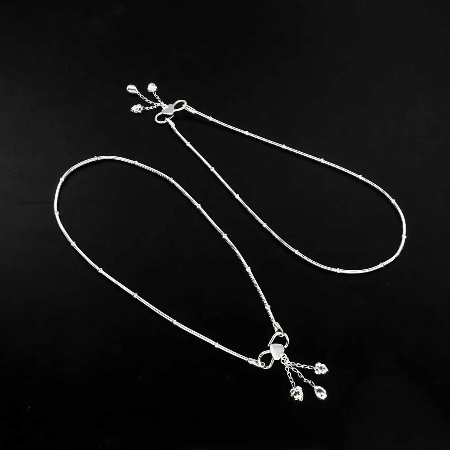 925 Sterling Silver gifting women Chain Anklet Pair 10.3"