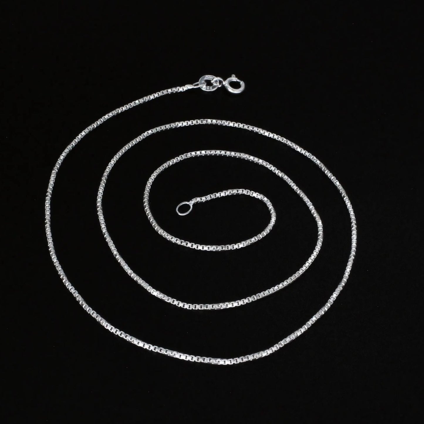 925 Sterling Silver box design Neck Chain 18"