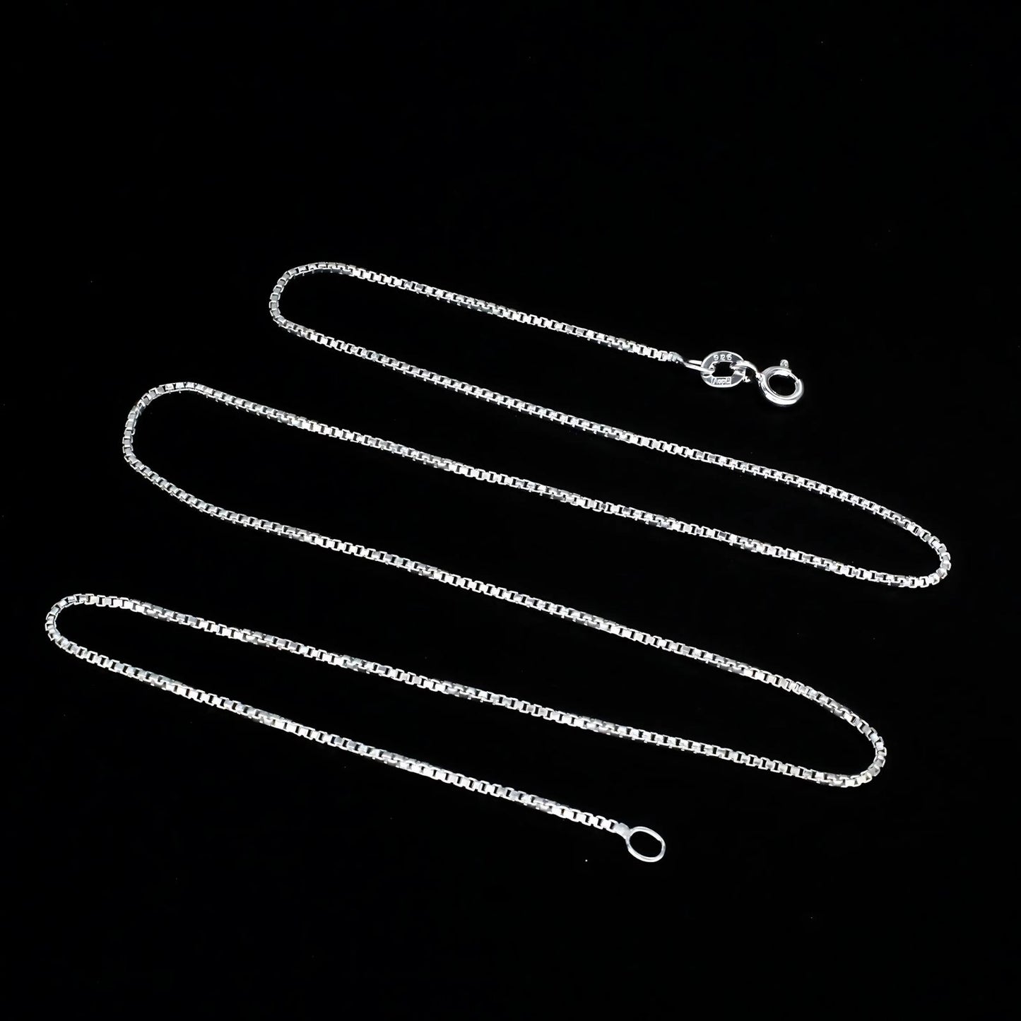 925 Sterling Silver box design Neck Chain 18"