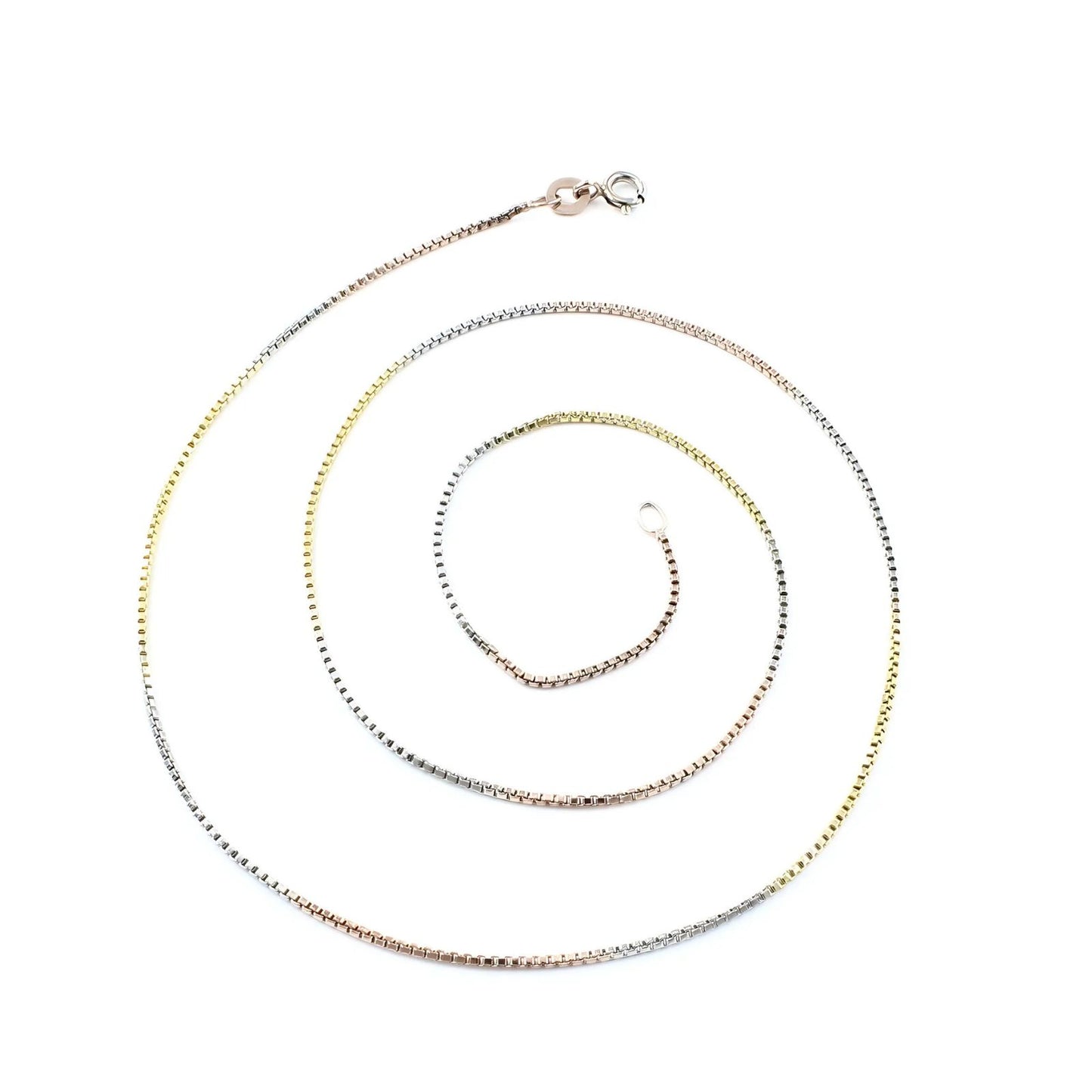 Three Tone 925 Sterling Silver Excellent gifting Neck Chain 18"