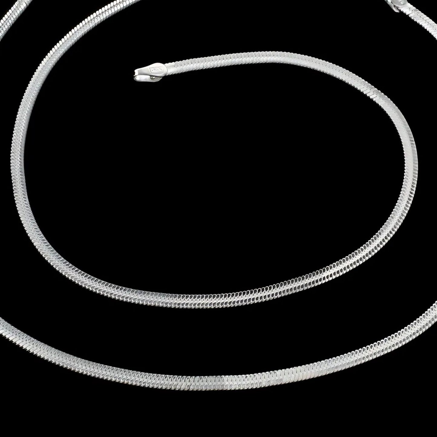 Real 925 Sterling Silver women Snake Chain Anklet Pair 10.2"