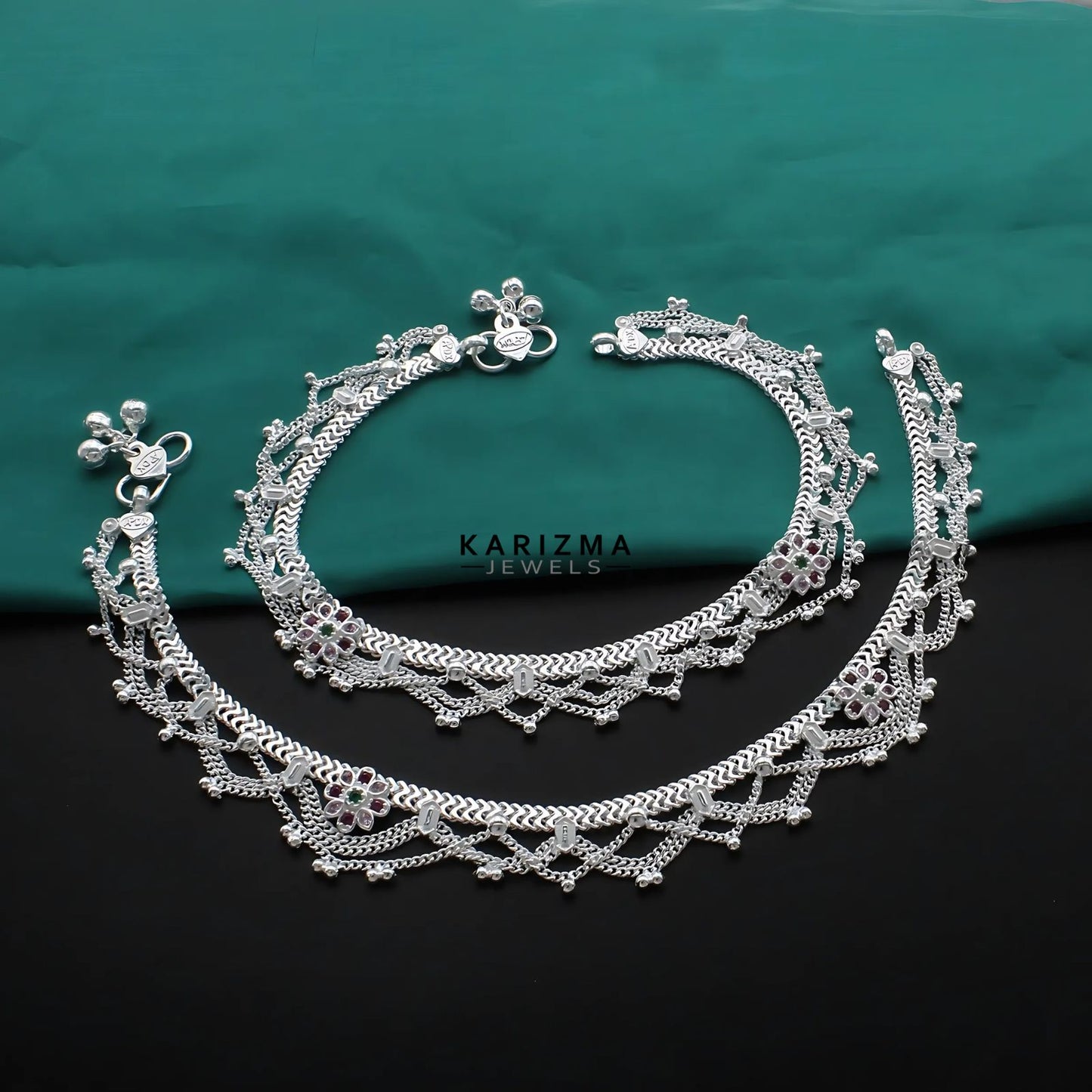 Real Sterling Silver women gifting jewelery Anklet Ankle Bracelet 10.3"