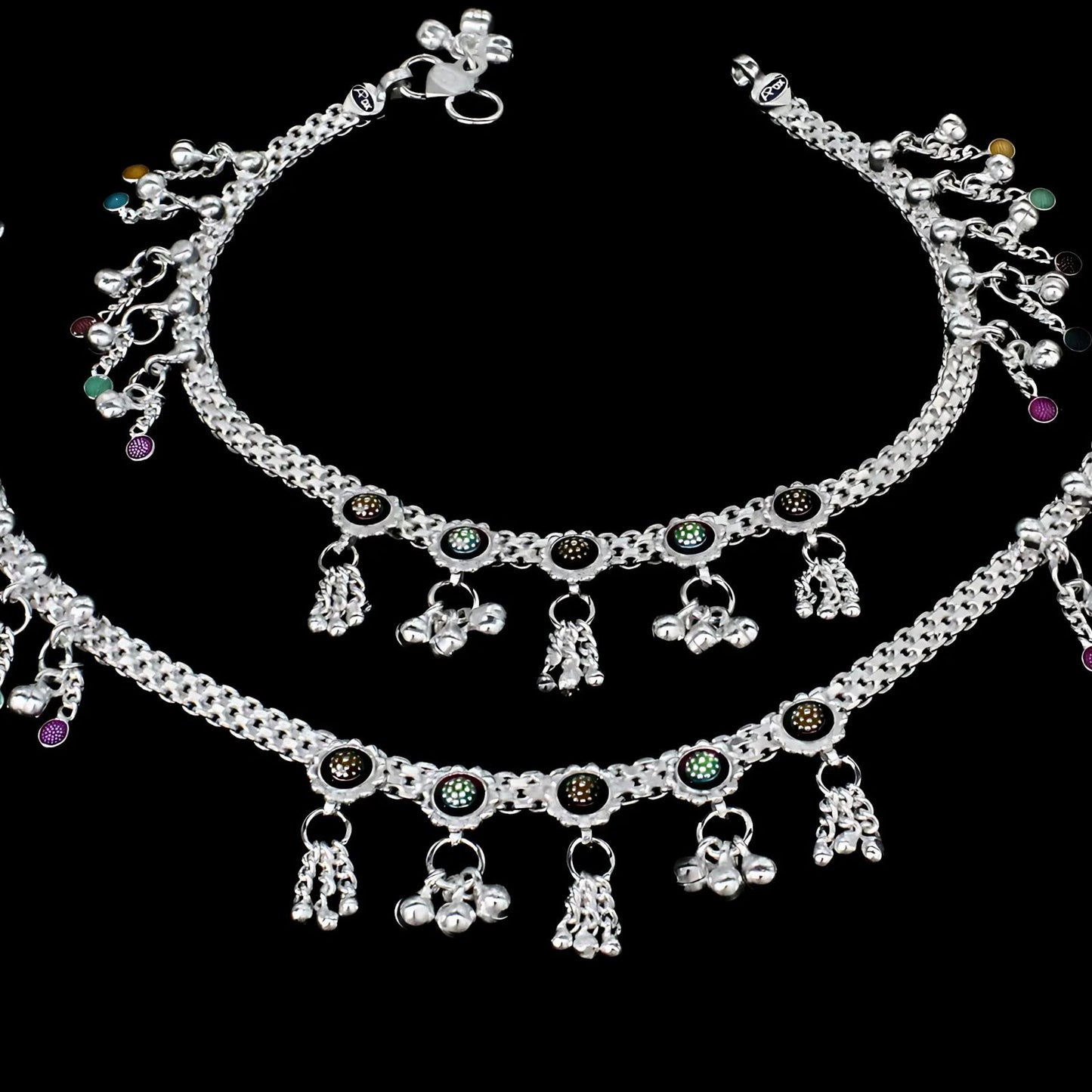 Real Sterling Silver women brides collection Anklet Ankle Bracelet 10.3"