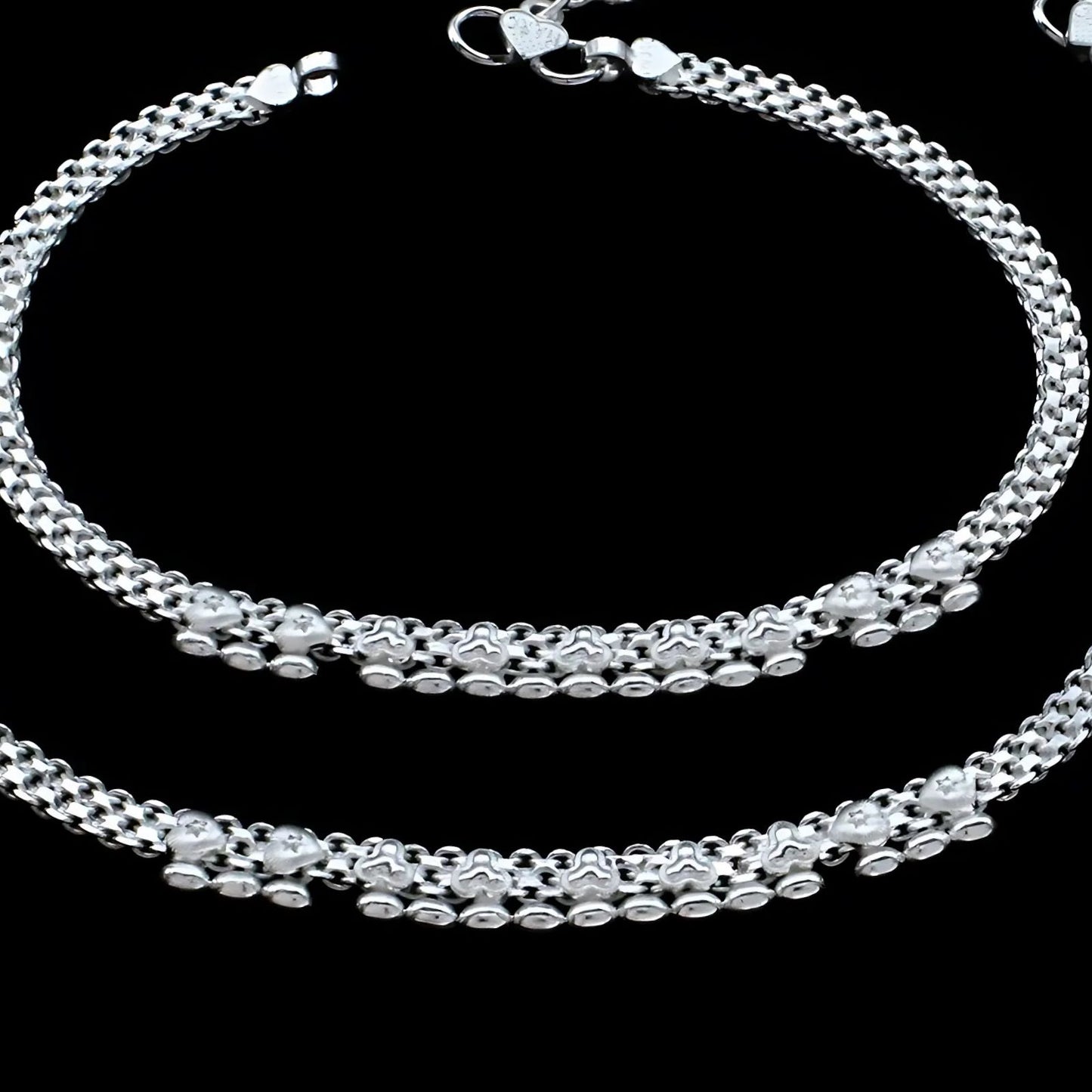 Real Sterling Silver Women gifting Anklet Ankle Bracelet 10.3"