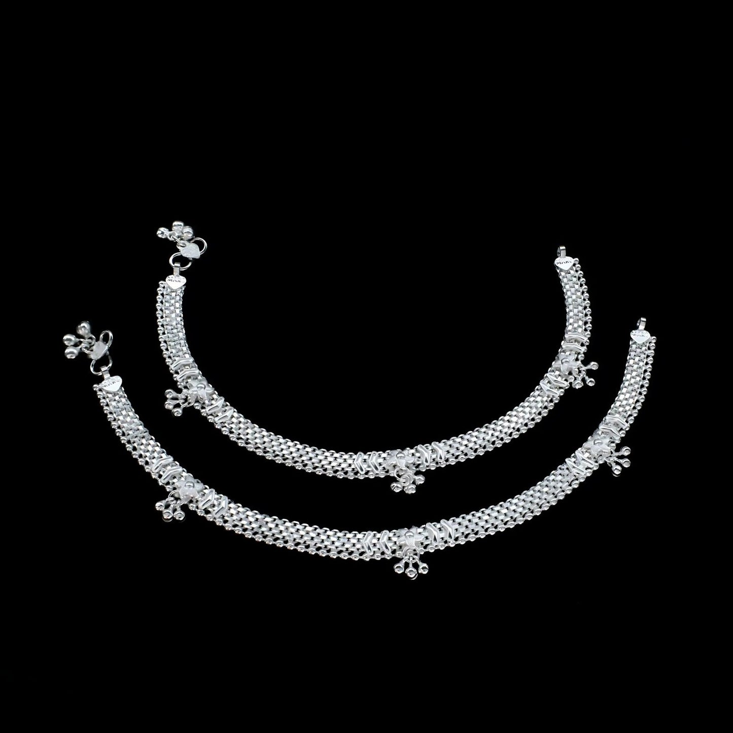 Real Sterling Silver women gifting jewelery Anklet Ankle Bracelet 10.3"