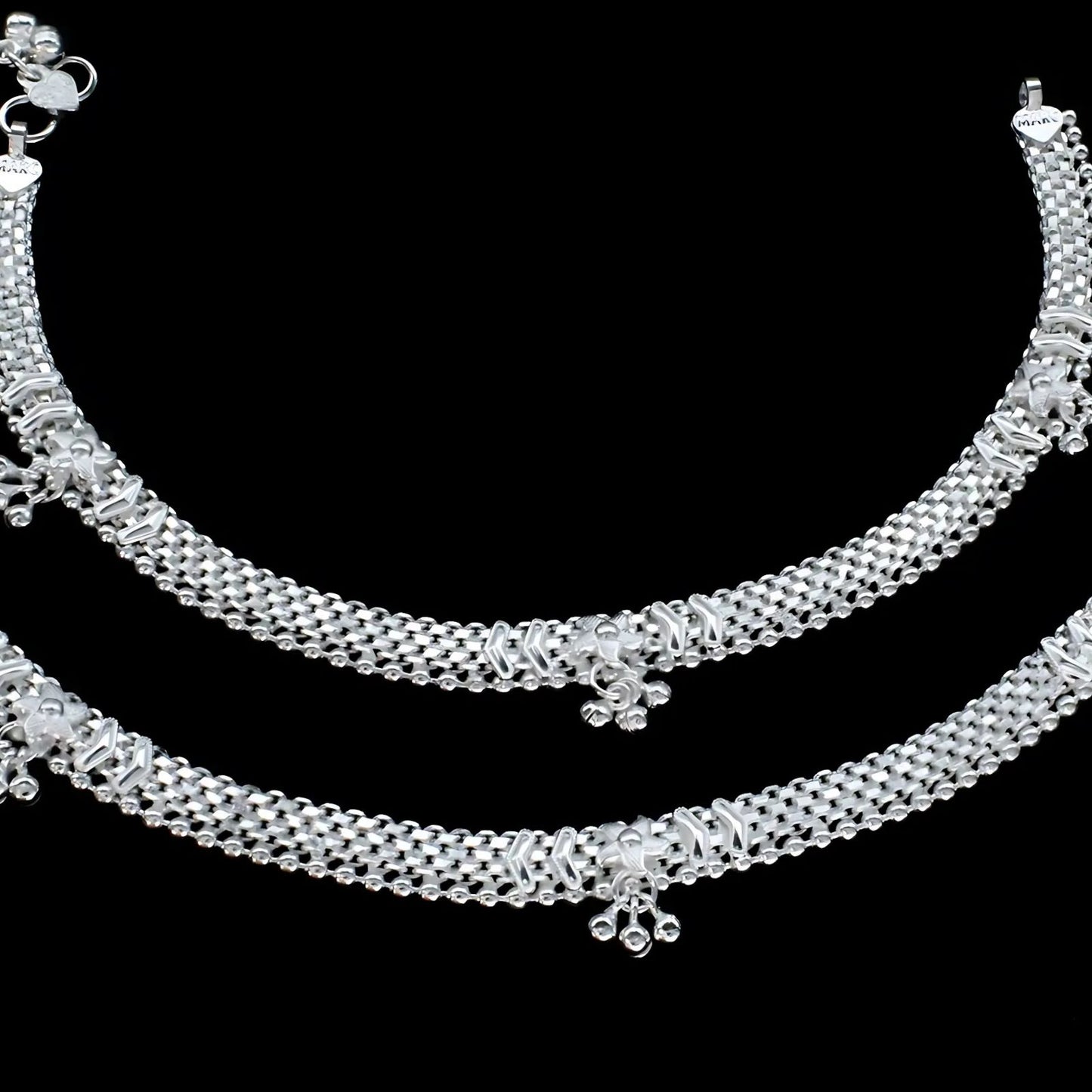 Real Sterling Silver women gifting jewelery Anklet Ankle Bracelet 10.3"