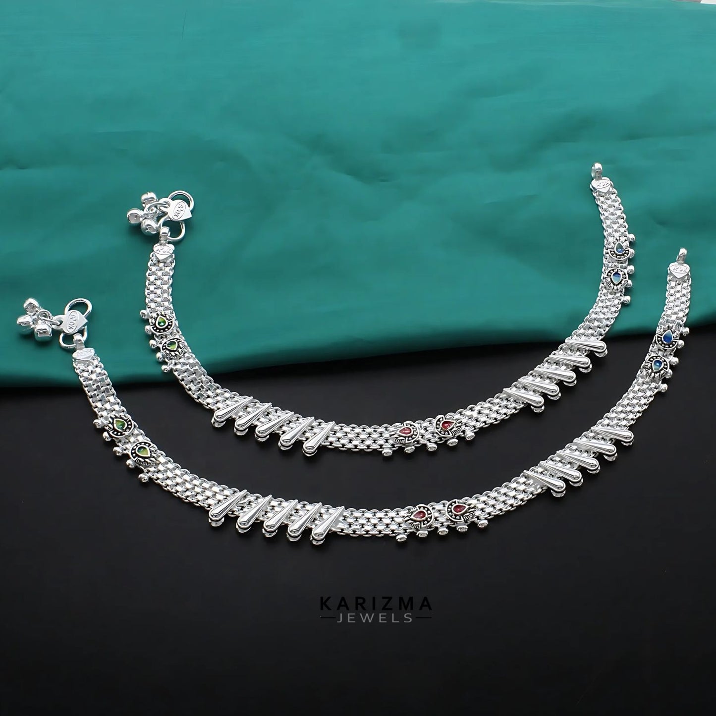 Traditional Real Sterling Silver women Anklet Ankle Bracelet 10.2"