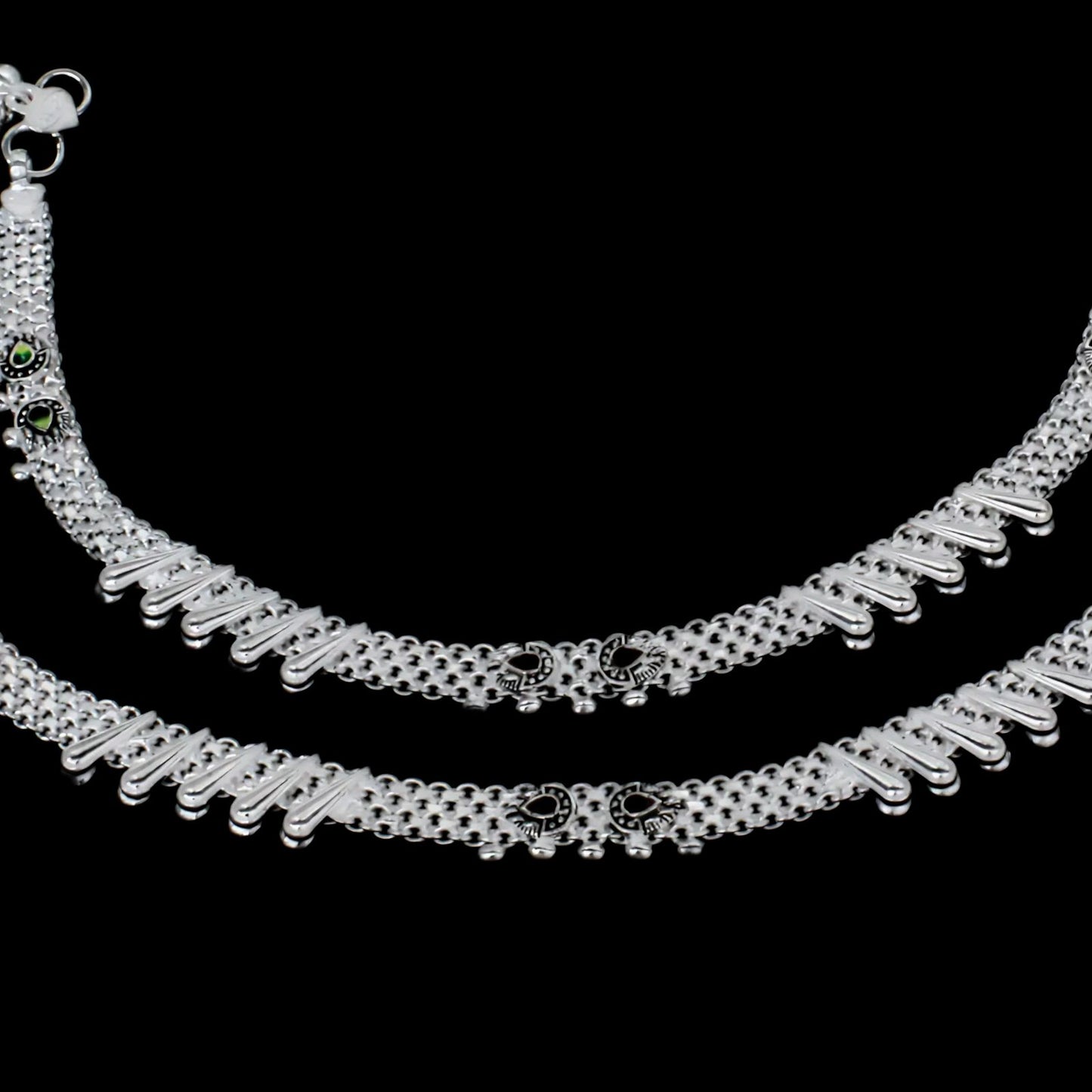 Traditional Real Sterling Silver women Anklet Ankle Bracelet 10.2"