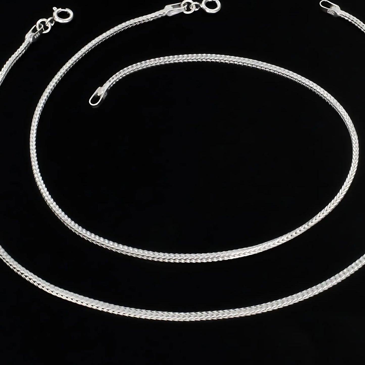 925 Sterling Silver women gifting Chain Anklet Pair 10.3"