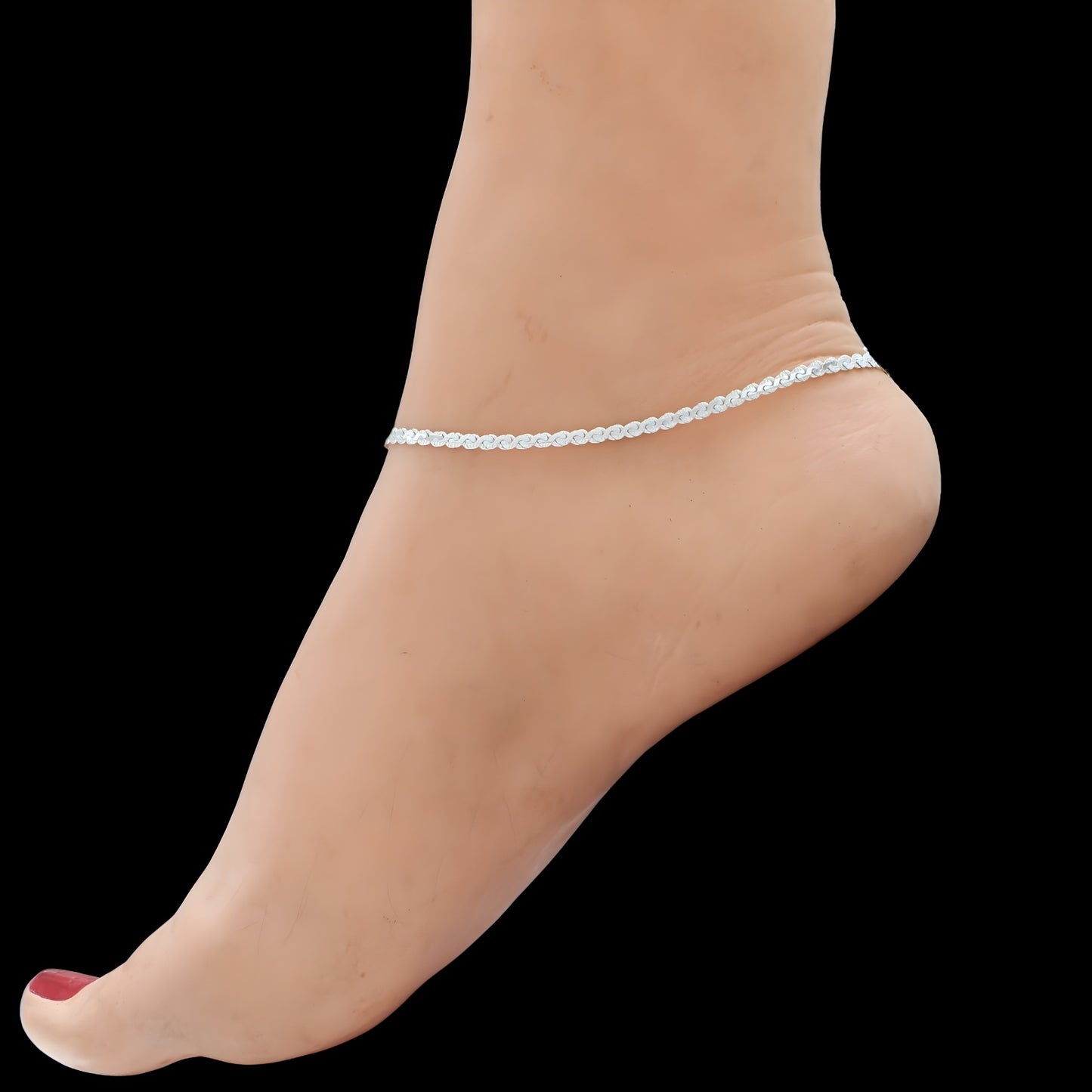 925 Sterling Silver women gifting Jhanjhar Anklet Pair 10.3"