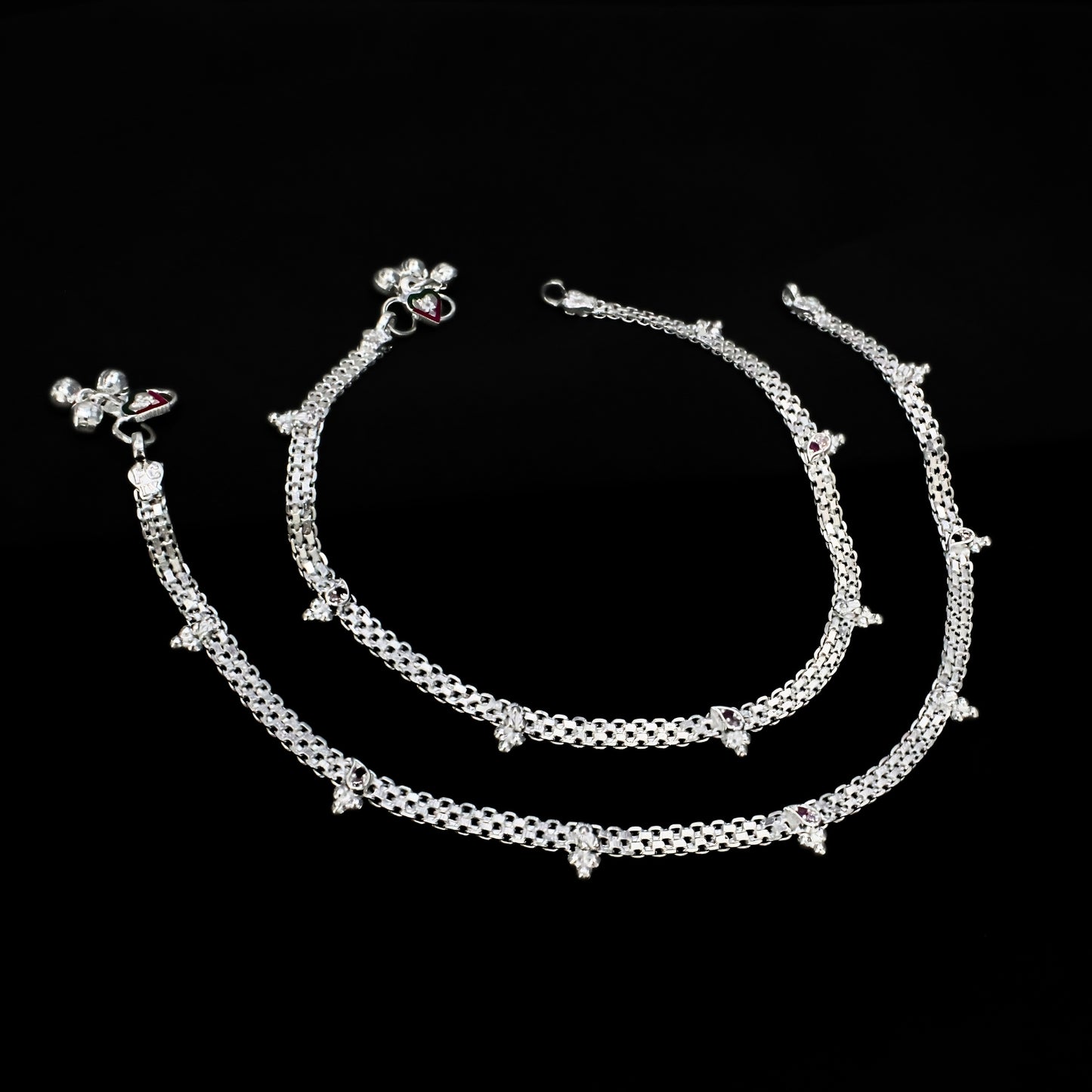 Boho Look Real Silver Chain Payal Anklet for Women