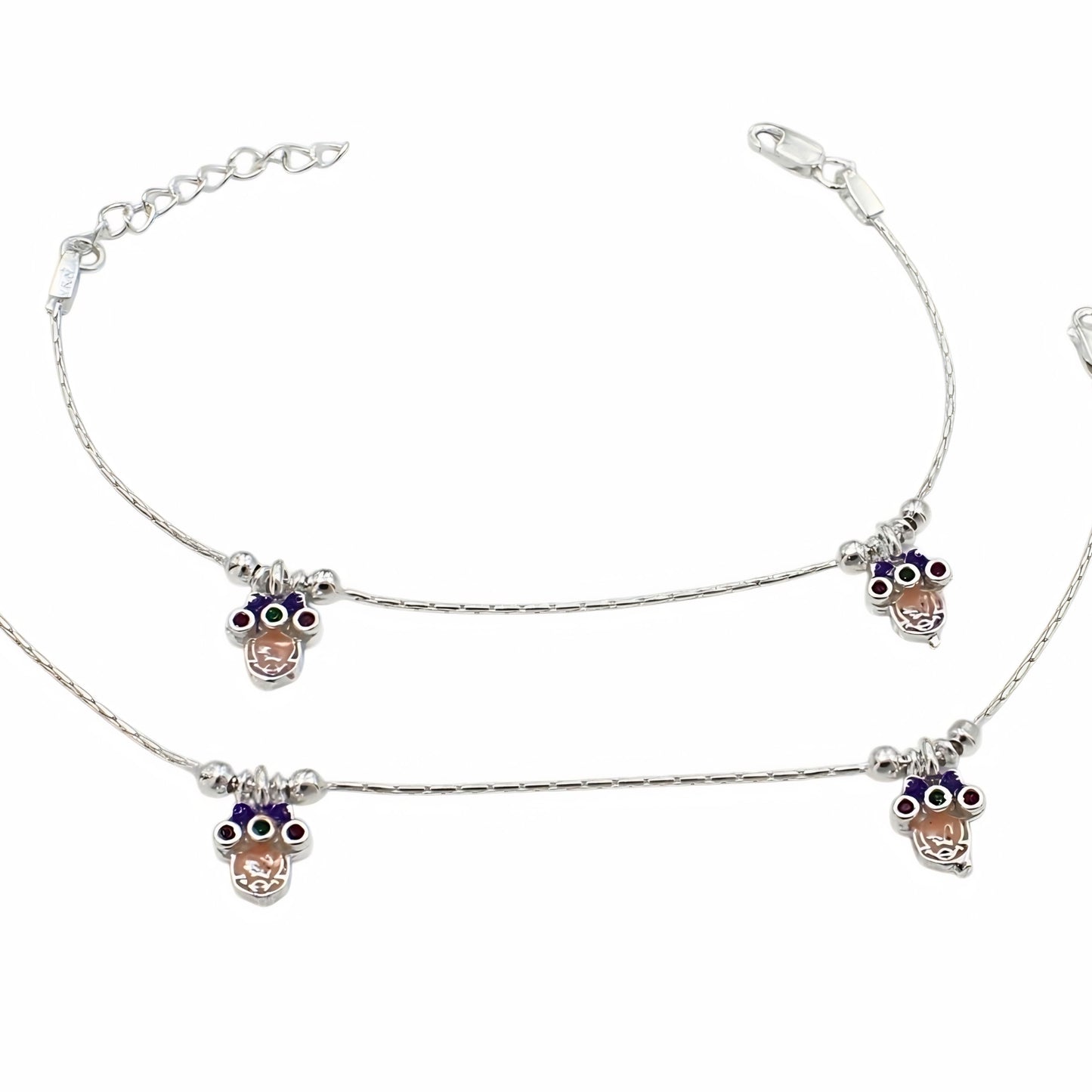 Real Silver Hanging Charm Anklet for Baby & Girls