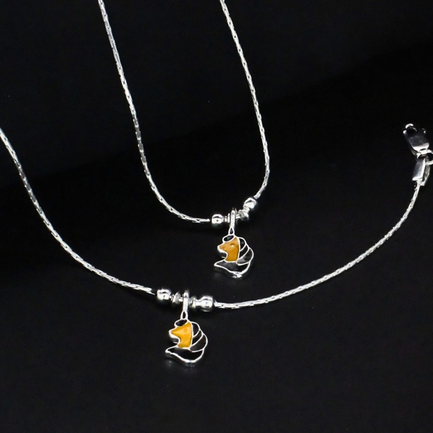 Real Silver Unicorn Charm Anklet Payal for Kids