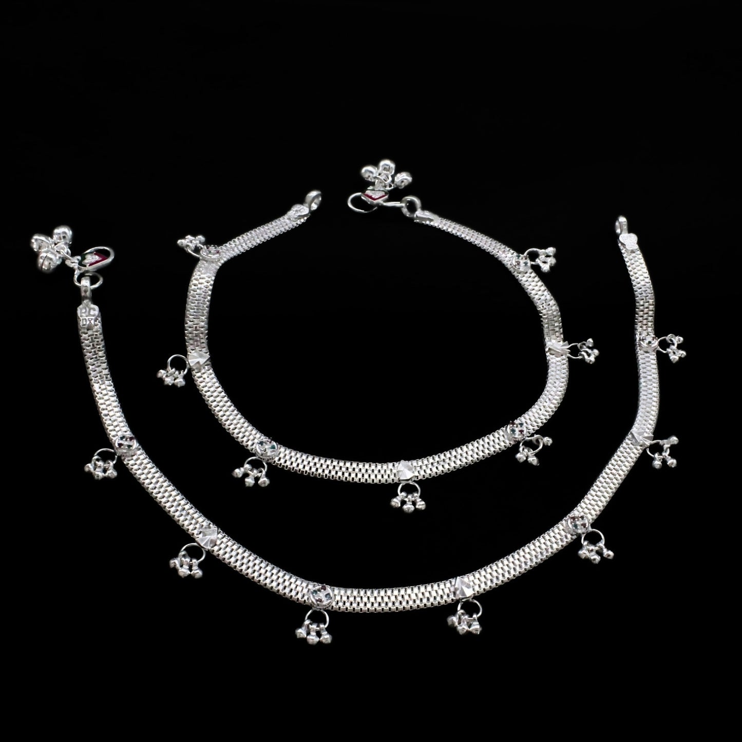 Beautiful Real Silver Foot Jewelry Anklet Payal for Women - 10.3"