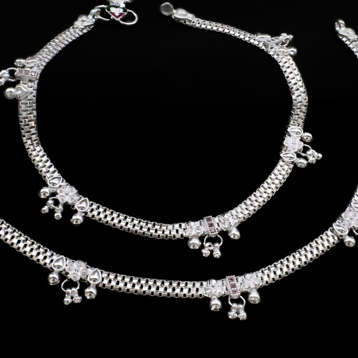 Party Style Real Silver Jhanjhar Anklet with Graceful Look 10.3"