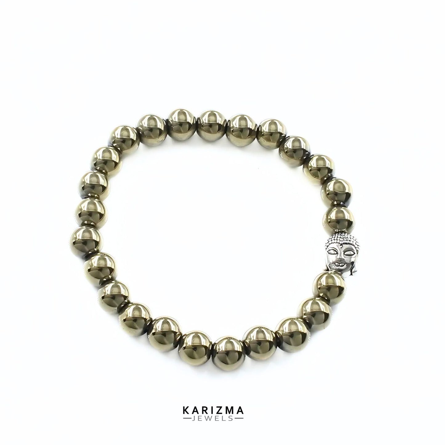 Natural Golden Stones Beads Reiki Healing Buddha face Bracelet