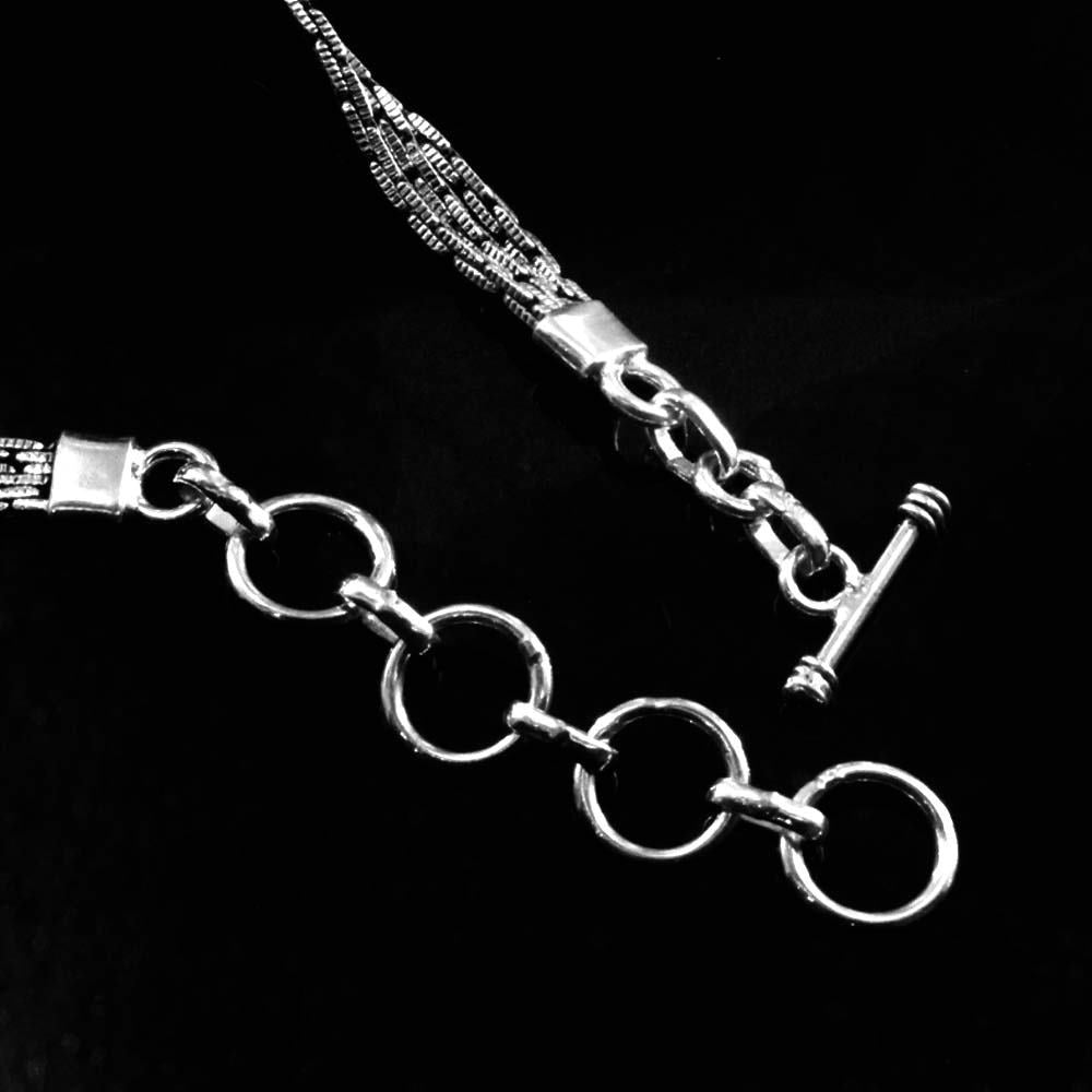 Real Silver CZ Oxidized Bracelet Gift For Girls Women