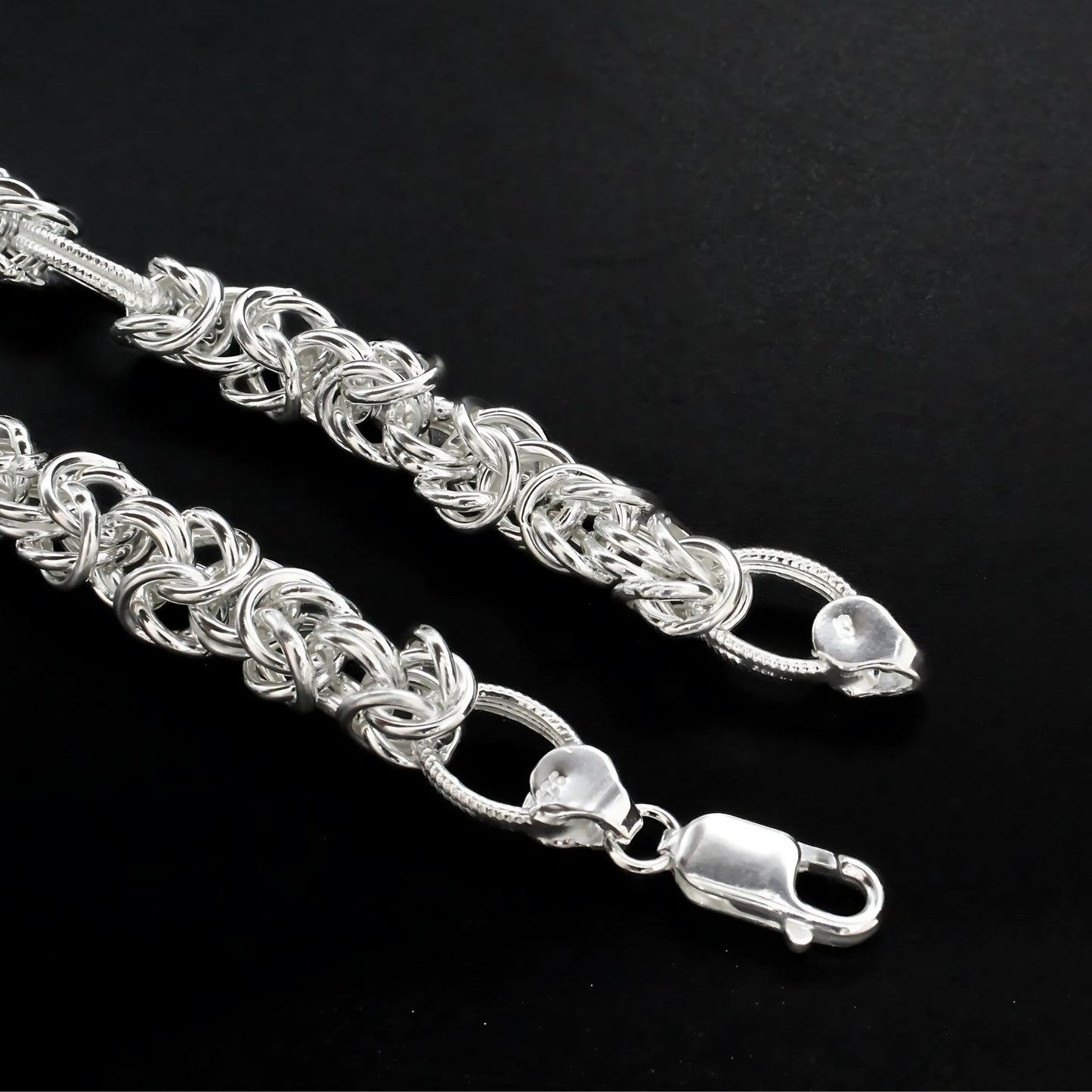 925 Real Silver Elegant Men's Chain Bracelet 8.5"