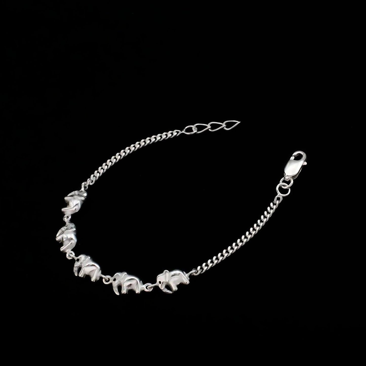 925 Sterling Silver Elephant Charms kids gifting Bracelet Good Luck Gift
