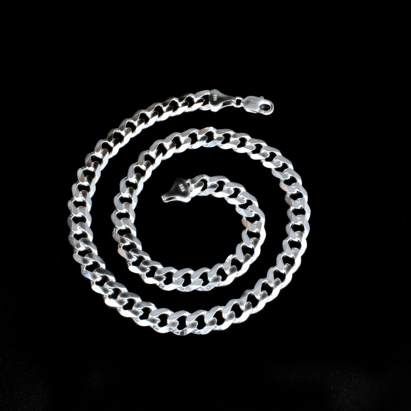 Real 925 Silver Stylish Cuban link Men's Neck Chain 24"
