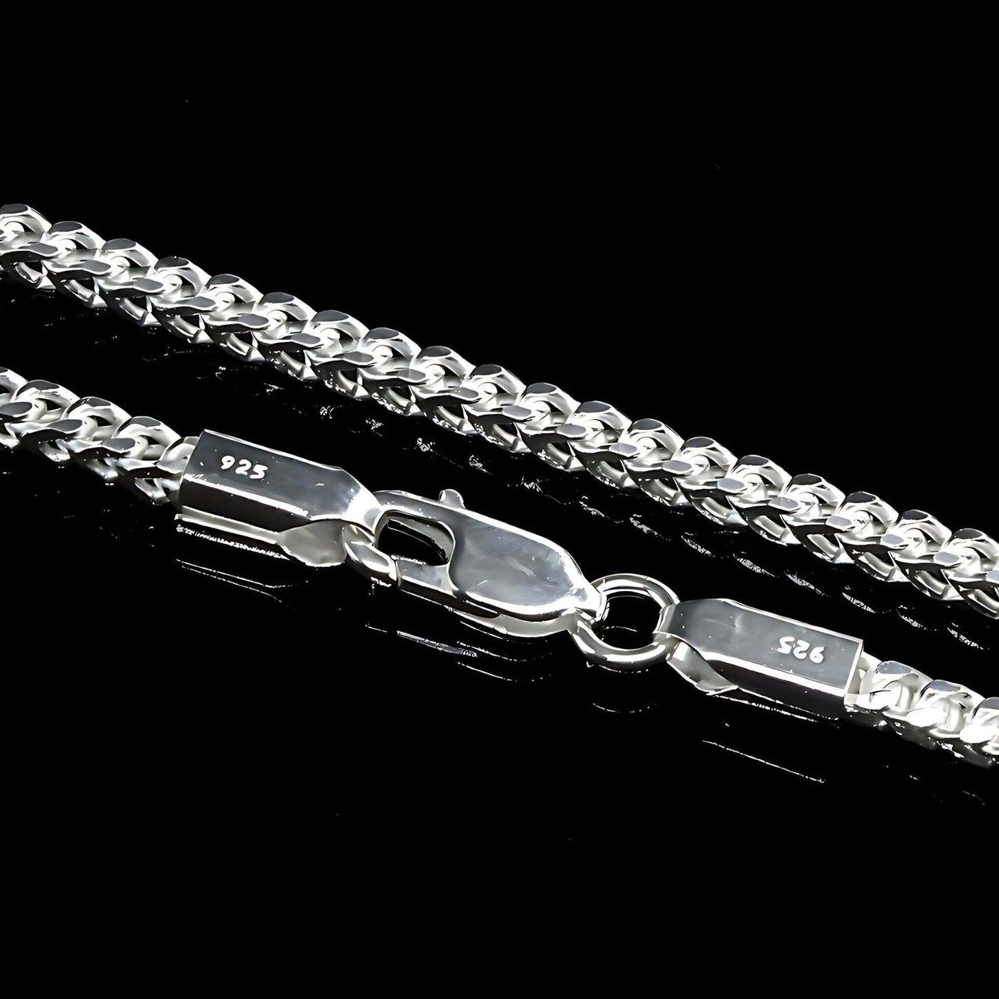 21.5" 925 Sterling Silver jewelery for men women Franco Neck Chain