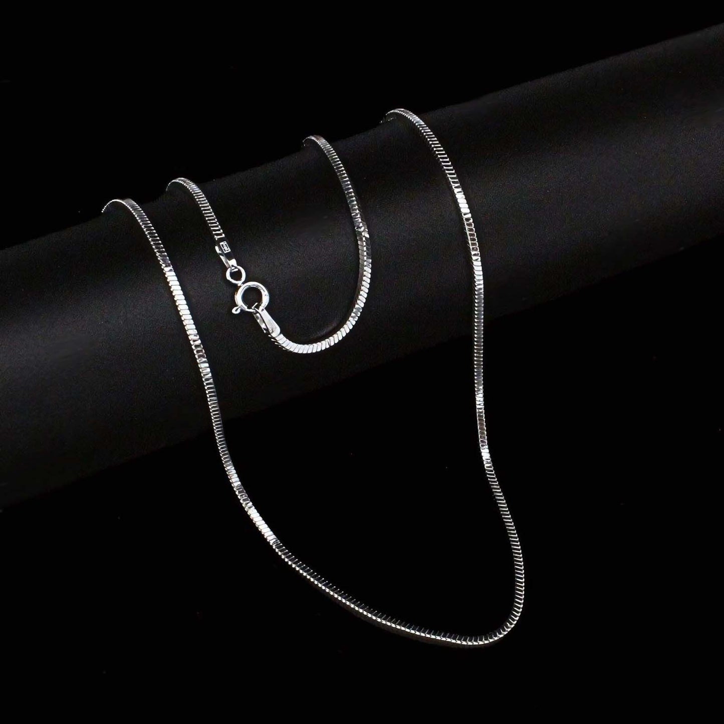 18" 925 Sterling Silver Snake vintage look Unisex Neck Chain
