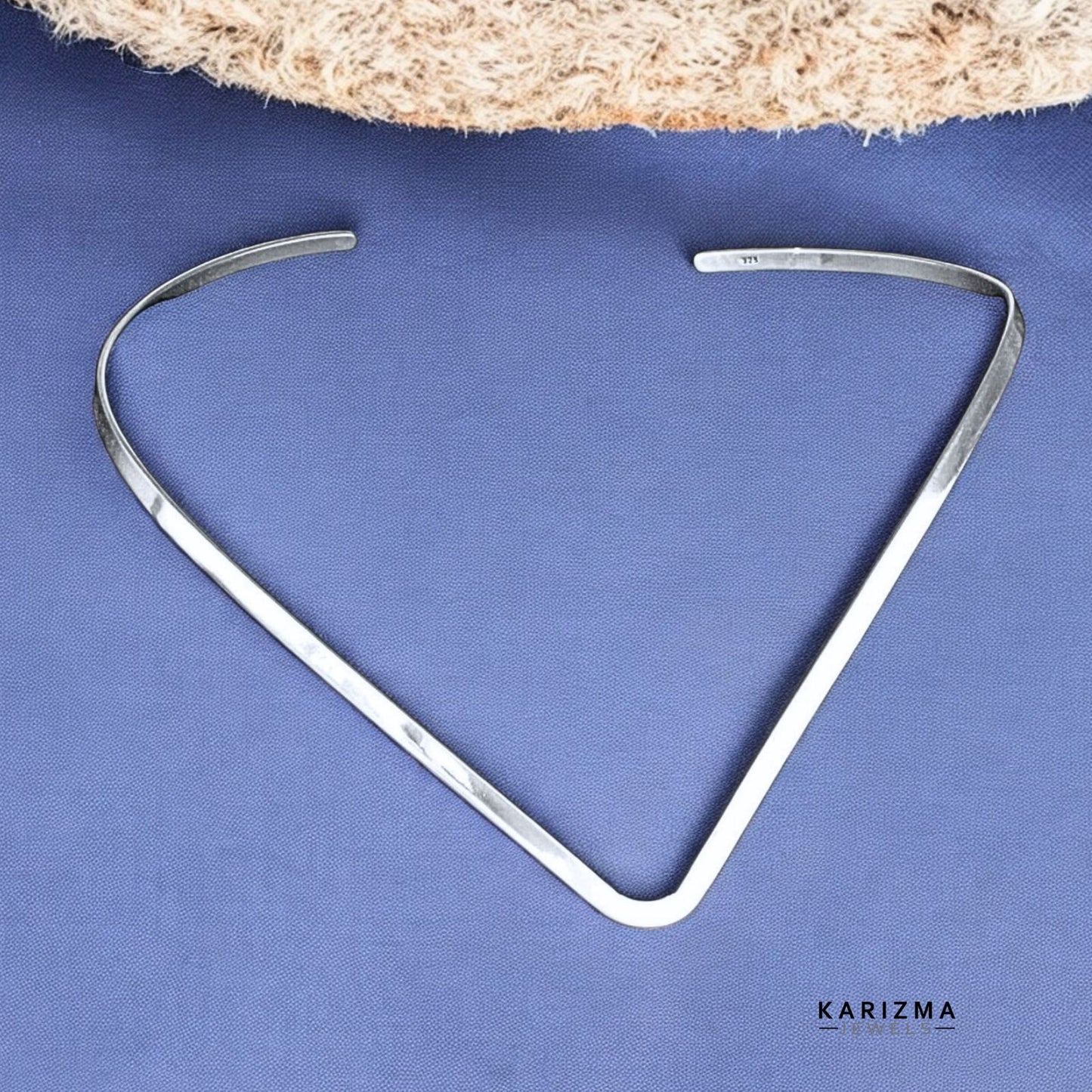 925 Sterling Silver choker Collar Cuff Pattern Women's necklace