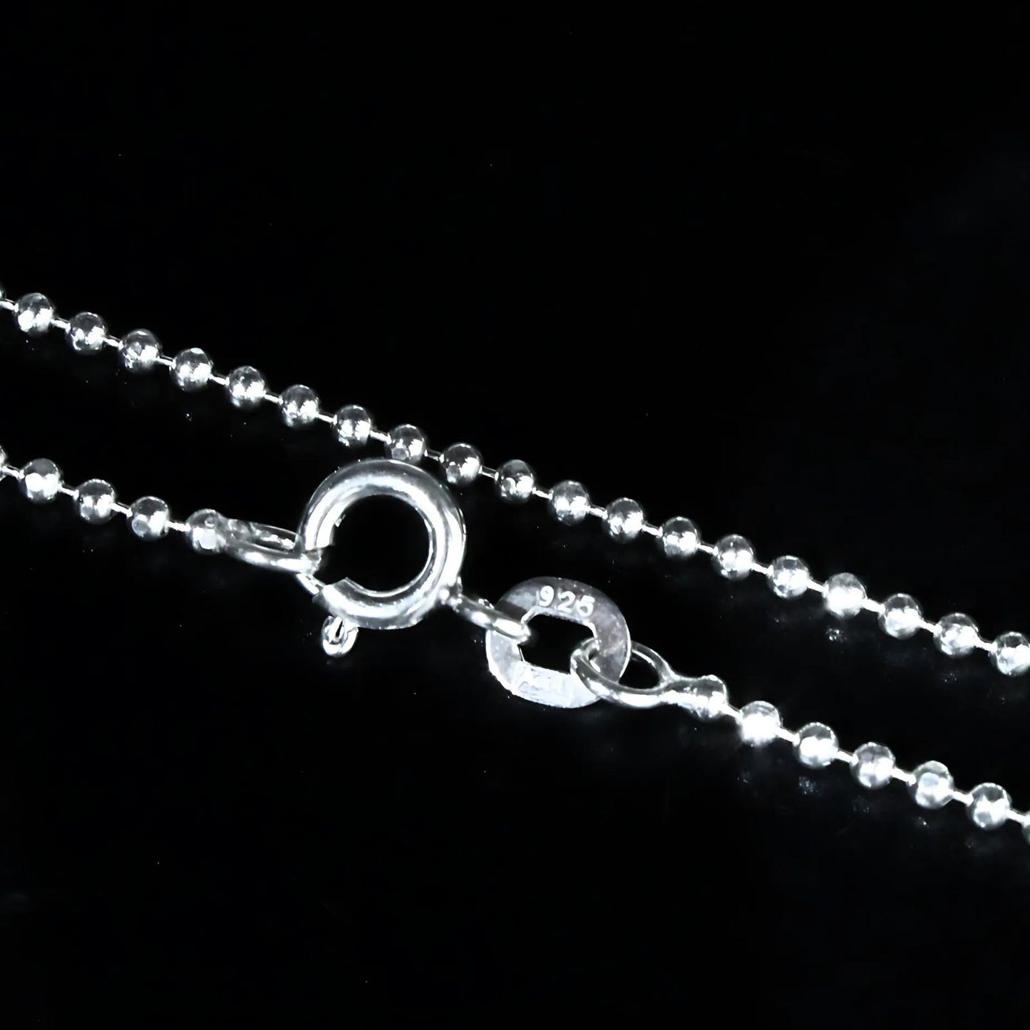 New Trendy 925 Sterling Silver beaded Unisex Neck Chain 18"