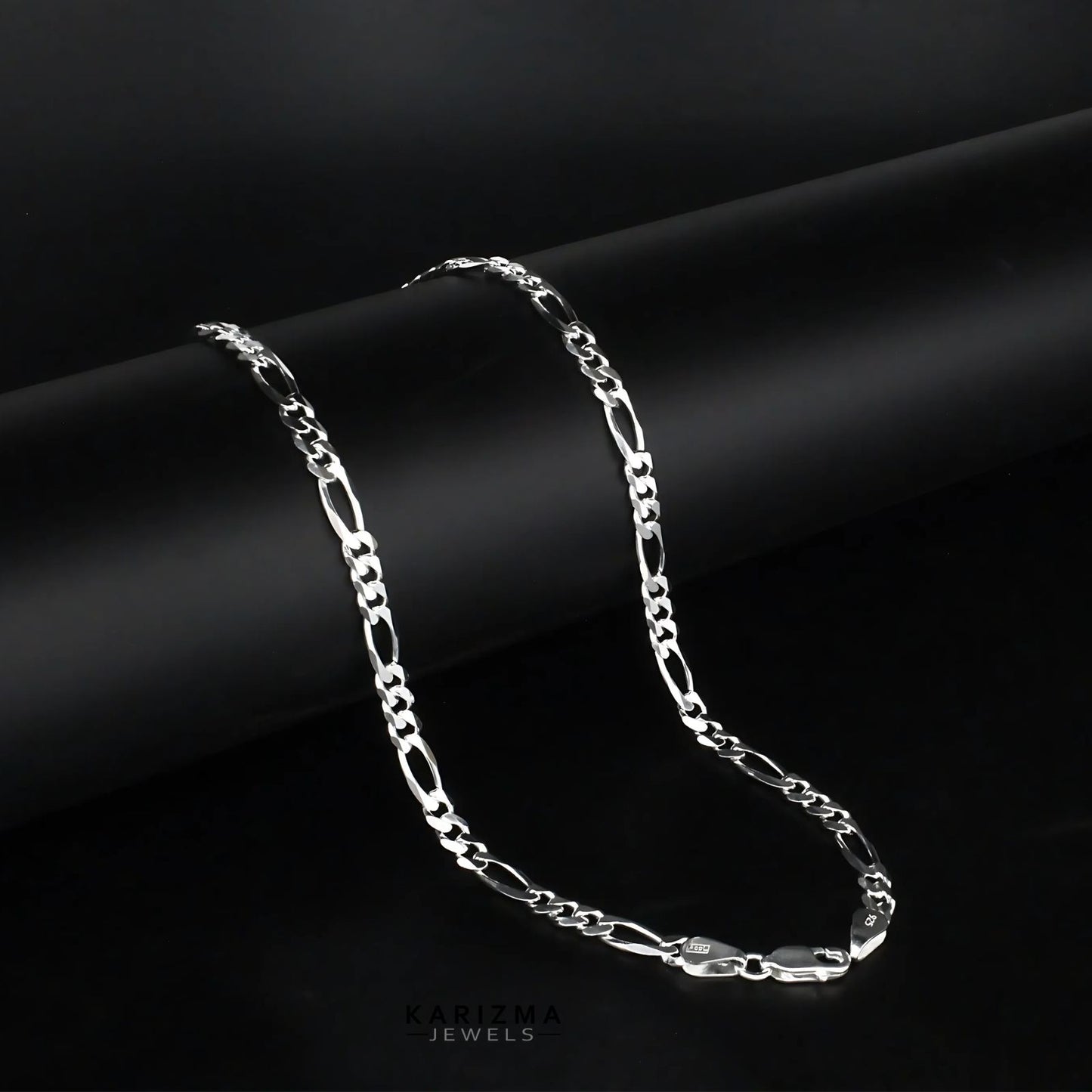 925 Sterling Silver Excellent Figaro style Unisex Neck Chain 15"