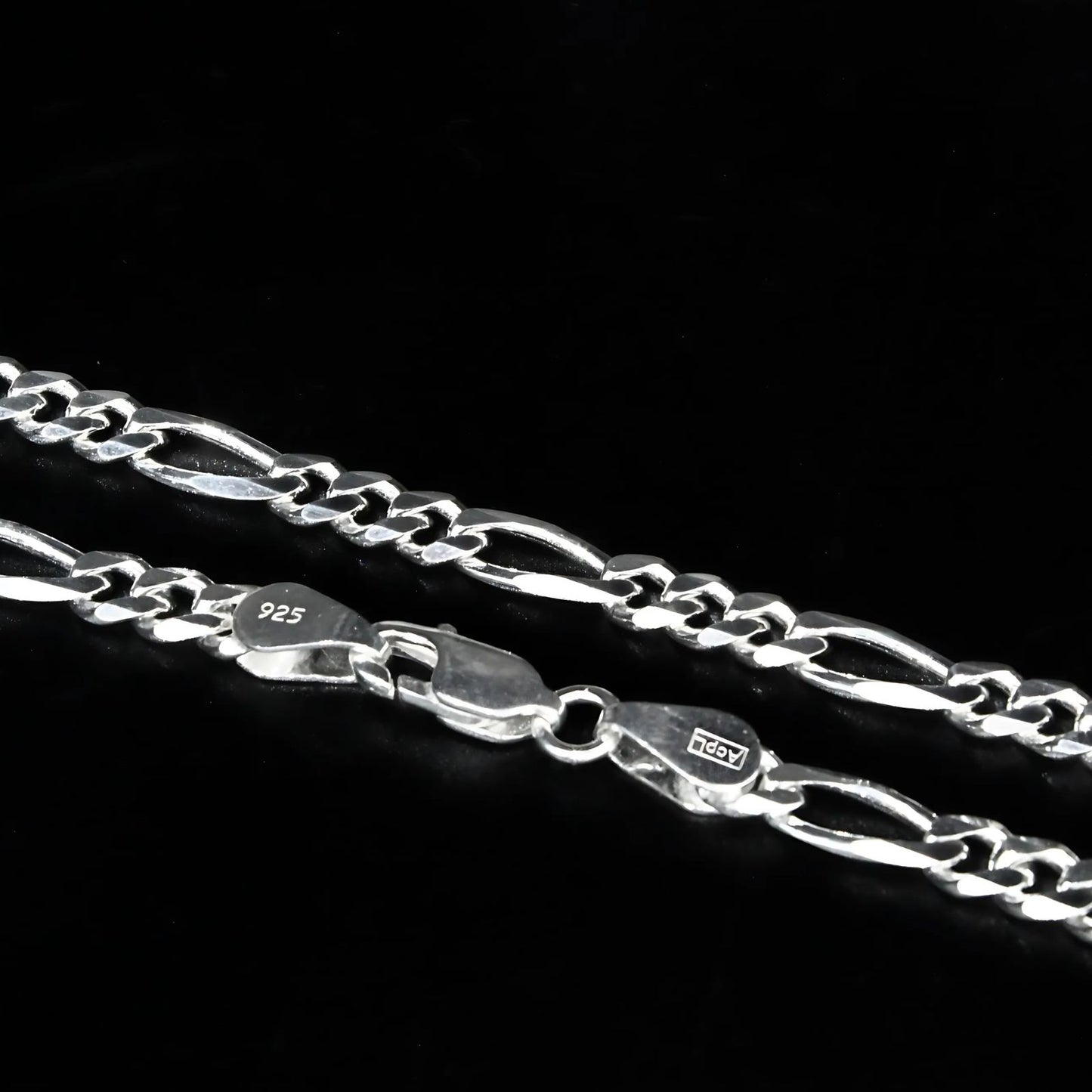 925 Sterling Silver Excellent Figaro style Unisex Neck Chain 15"