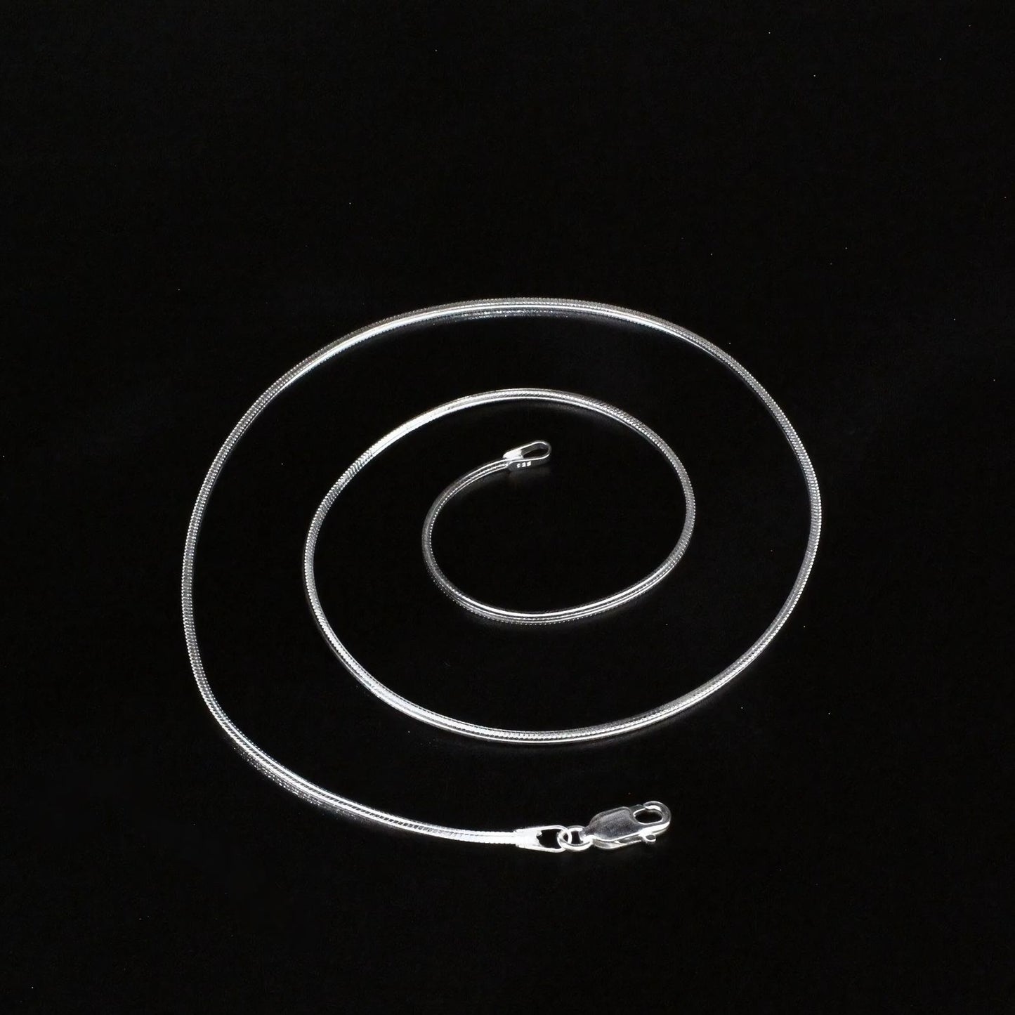 Trendy 925 Sterling Silver Unisex Snake Neck Chain 18"