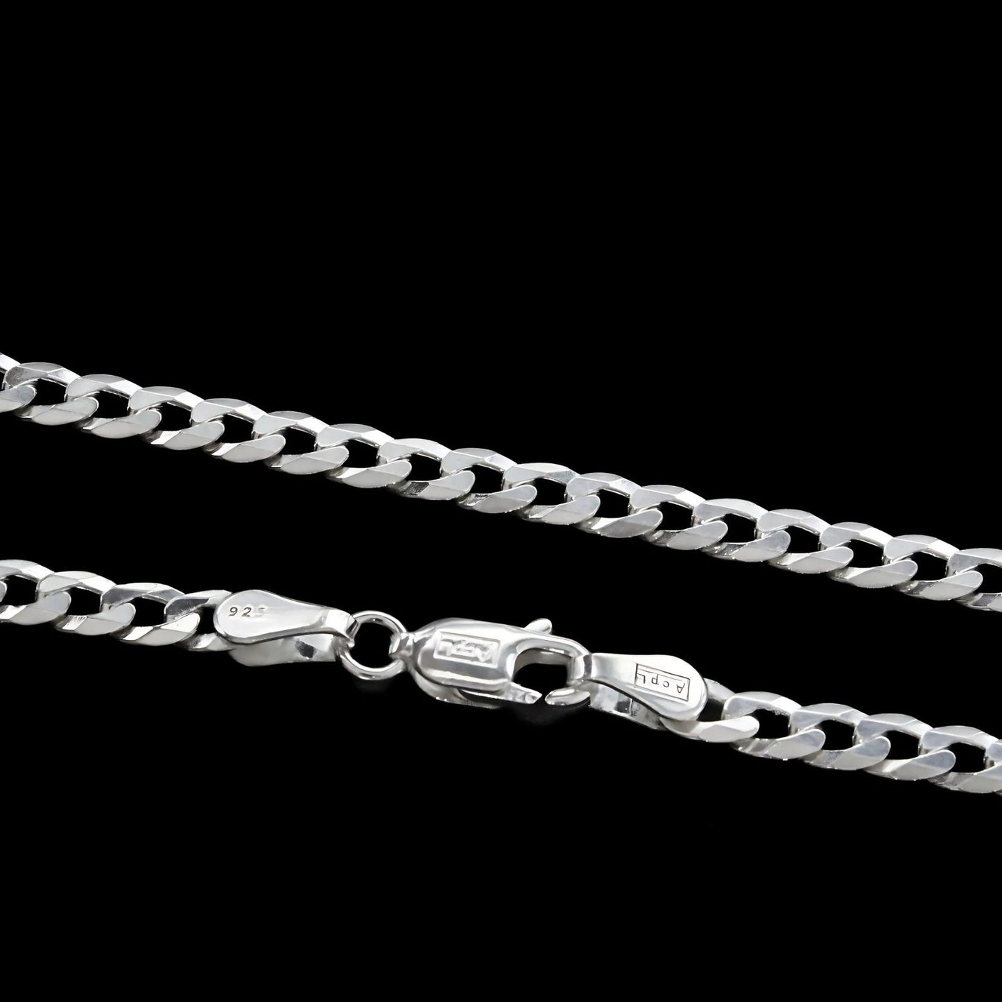 Real 925 Sterling Silver Excellent Cuban Link Neck Chain 20"
