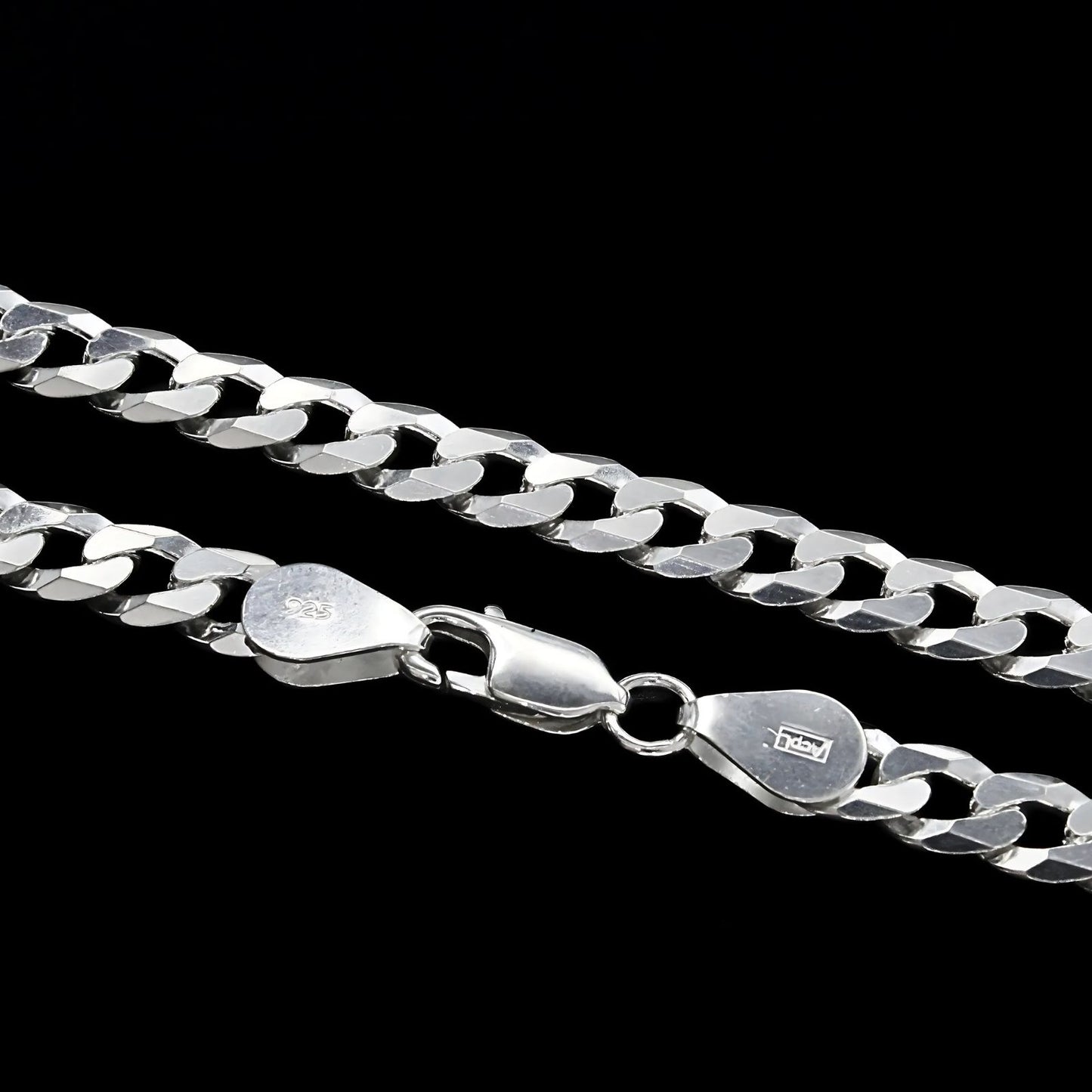 Trendy Real 925 Sterling Silver Cuban Link Men's Neck Chain 20"