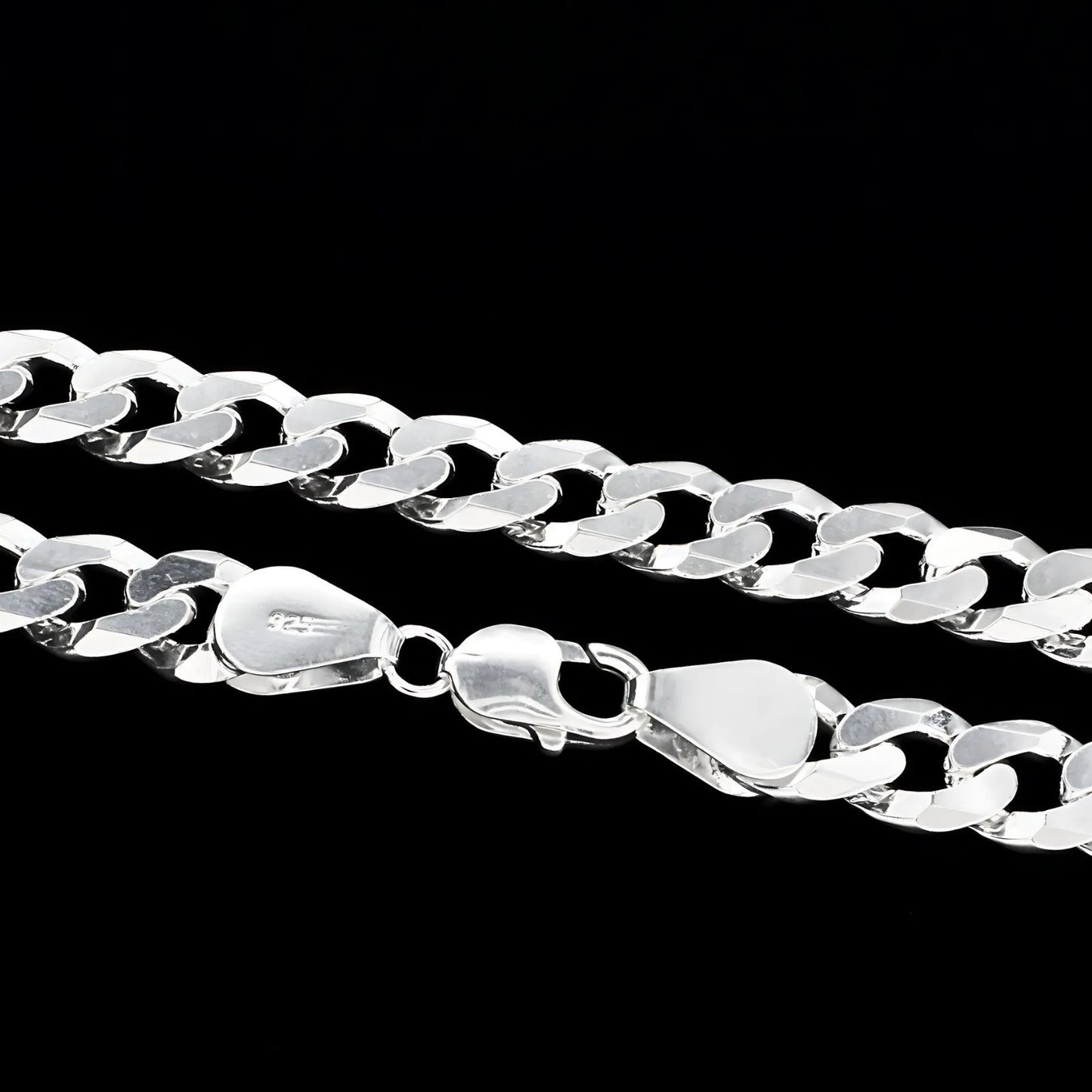 Real 925 Sterling Silver Excellent Cuban Link Men's Neck Chain 20"