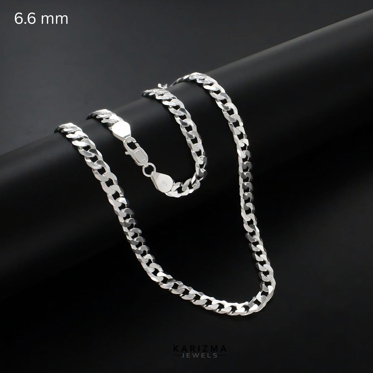 Real 925 Sterling Silver Excellent Cuban Link Neck Chain 20"