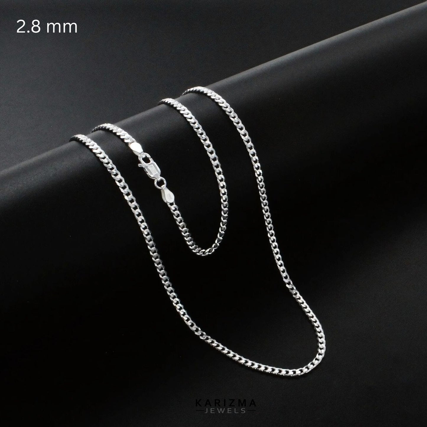 Real 925 Sterling Silver Excellent Cuban Link Neck Chain 20"