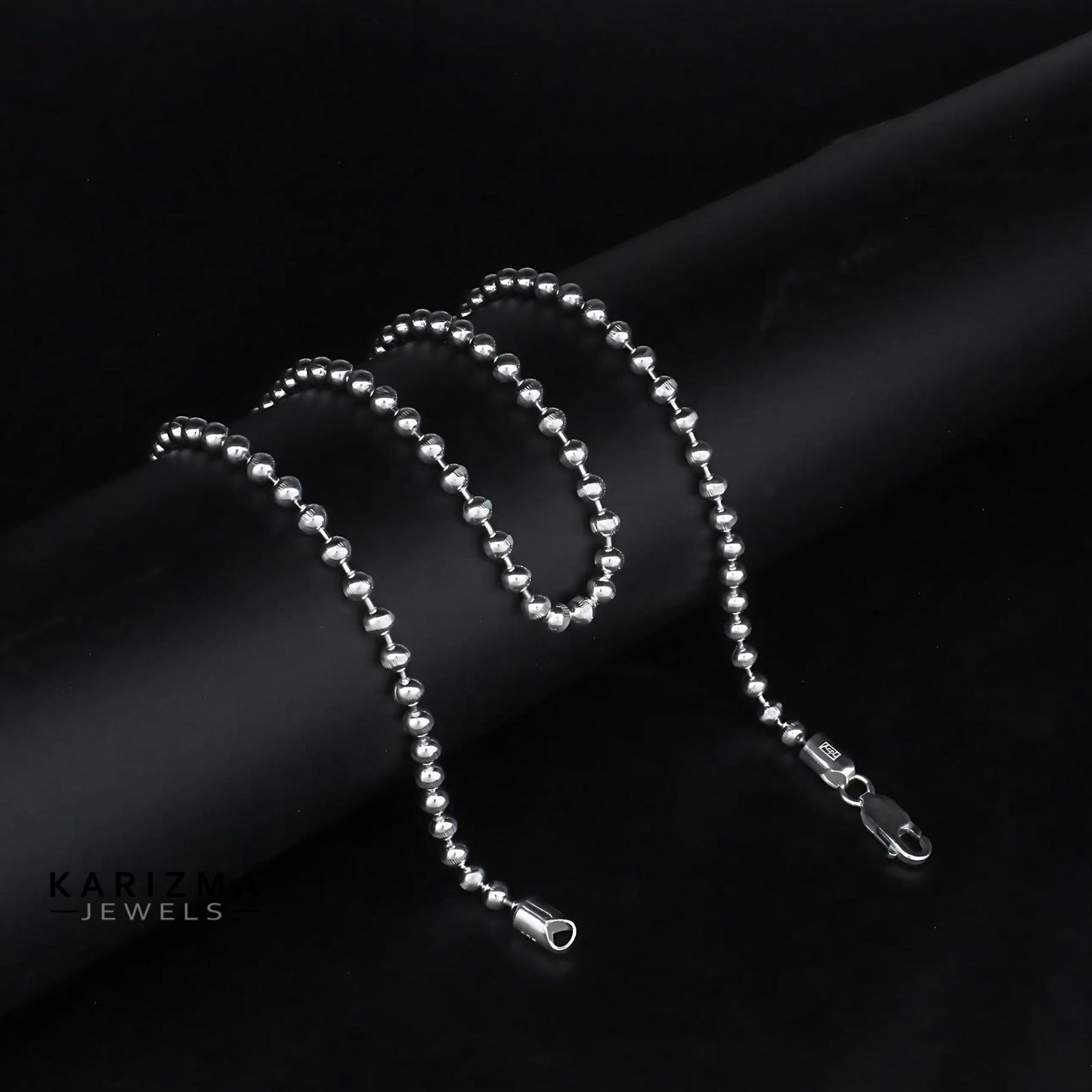 925 Sterling Silver beaded fabulous Unisex Neck Chain 20"
