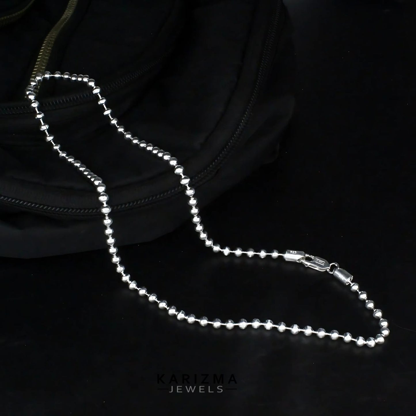 925 Sterling Silver beaded fabulous Unisex Neck Chain 20"