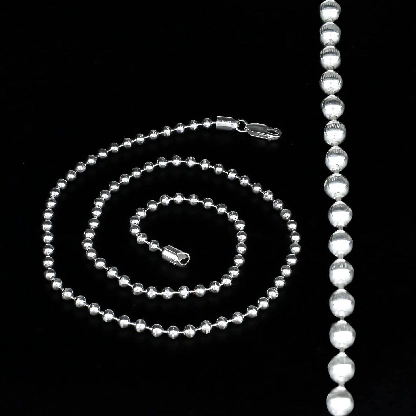 925 Sterling Silver beaded fabulous Unisex Neck Chain 20"
