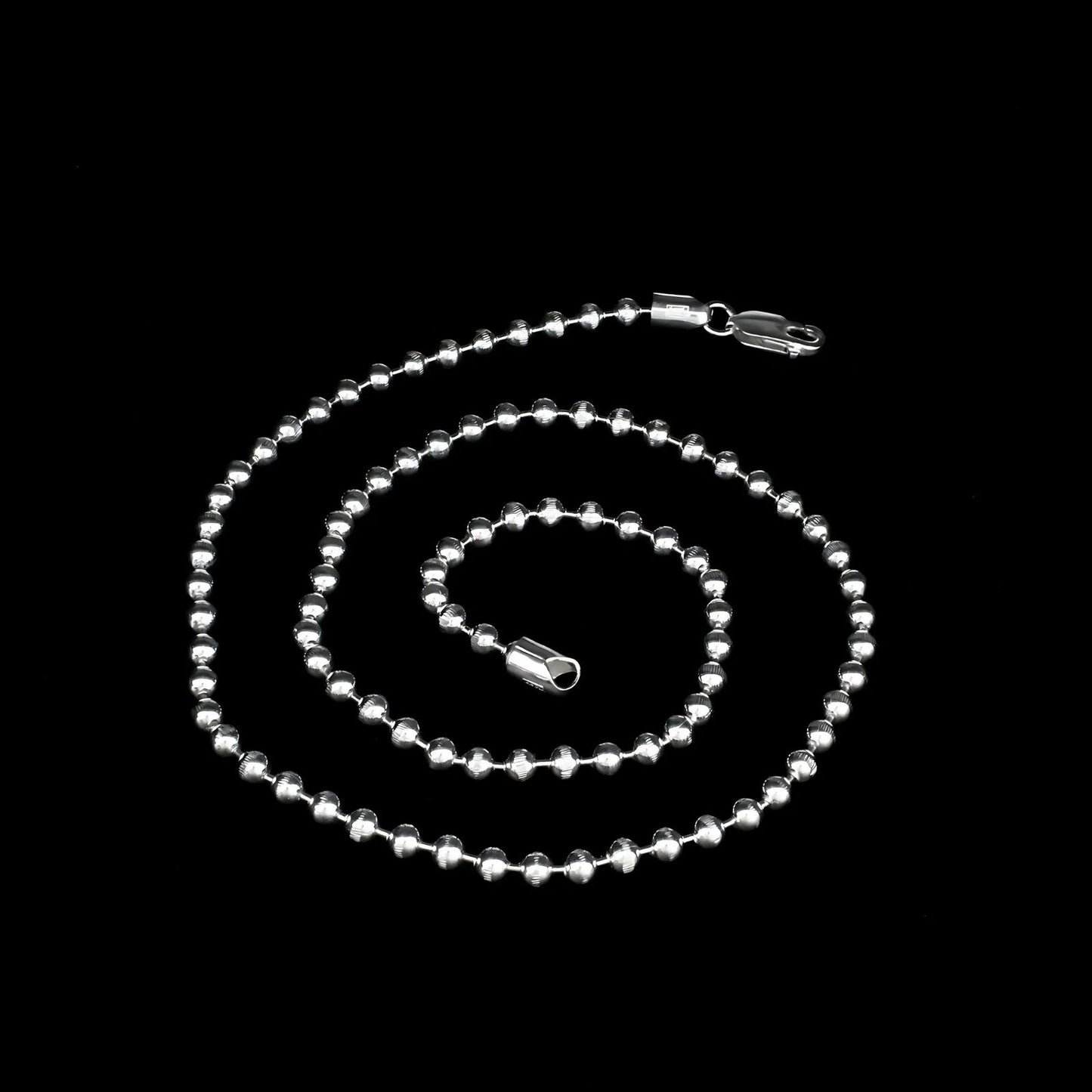 925 Sterling Silver beaded fabulous Unisex Neck Chain 20"