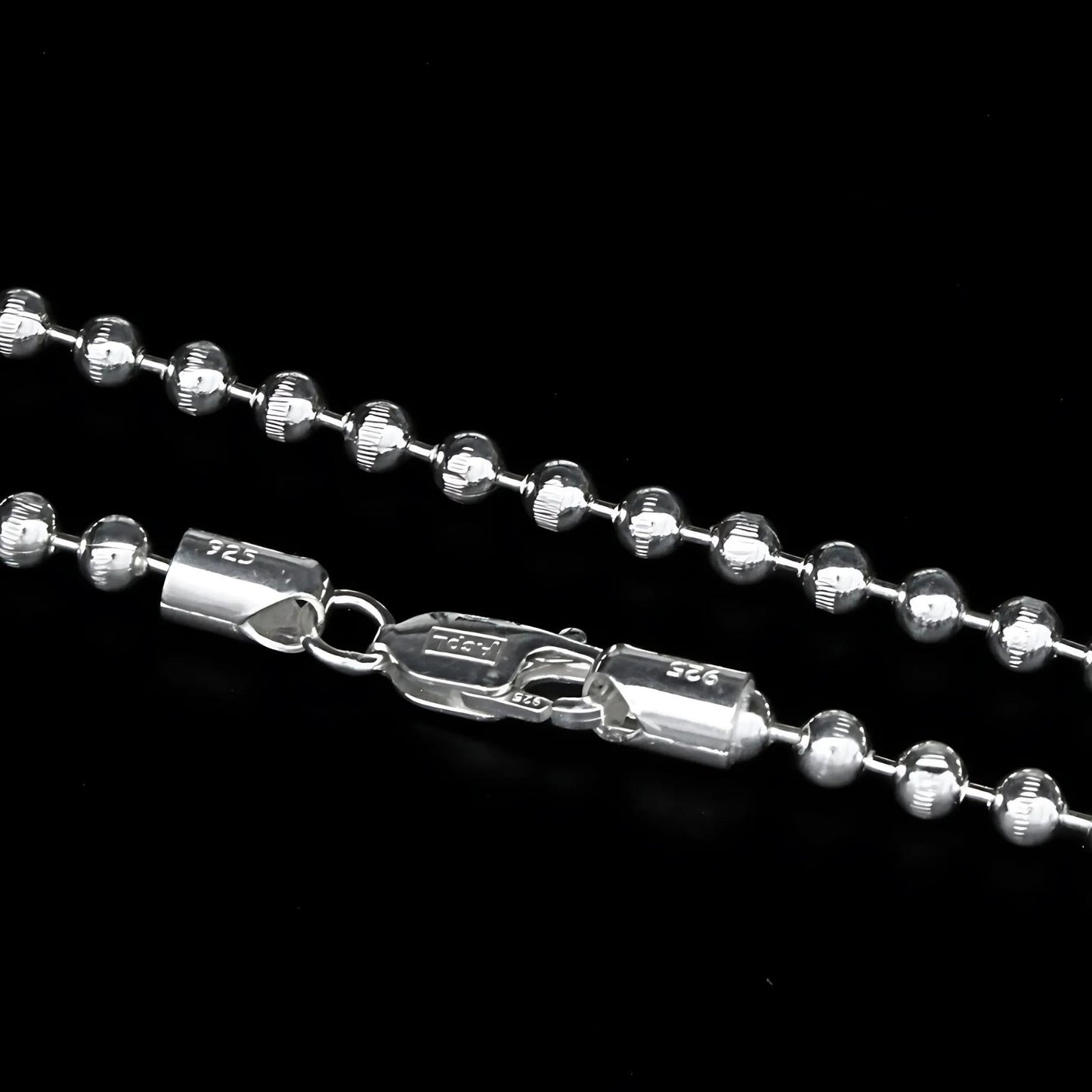 925 Sterling Silver beaded fabulous Unisex Neck Chain 20"
