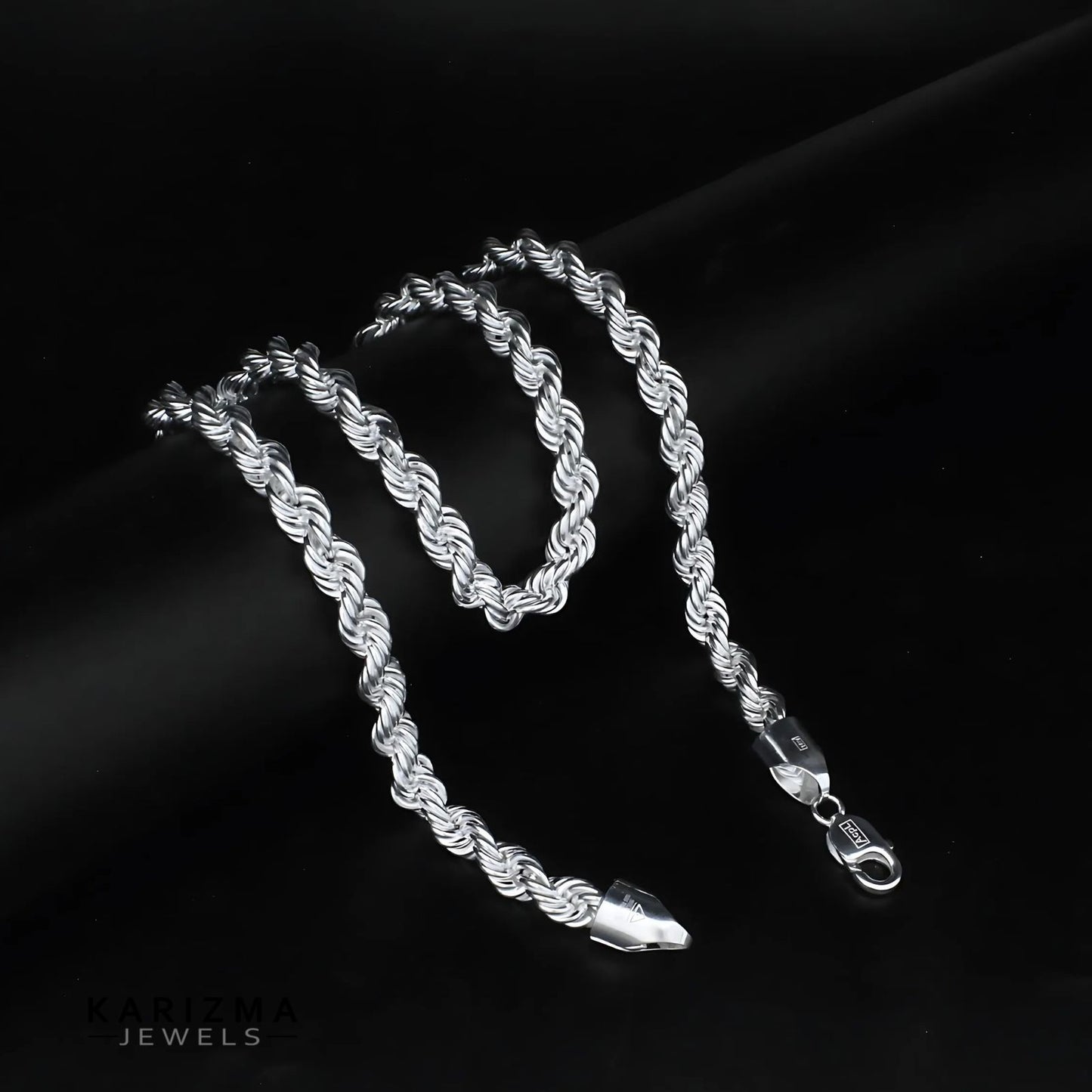 925 Sterling Silver heavy Rope Design Men's Neck Chain 24"