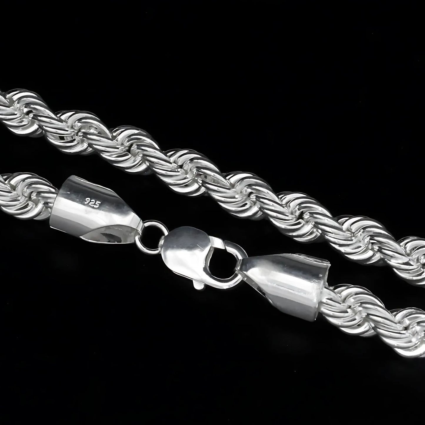 925 Sterling Silver heavy Rope Design Men's Neck Chain 24"