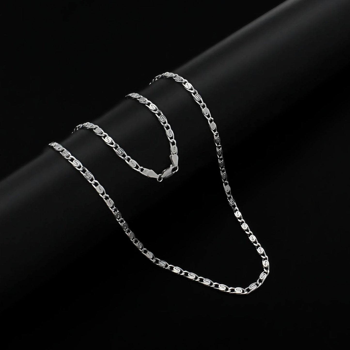 925 Sterling Silver unique trendy Unisex JALEBI DESIGN Neck Chain 22"