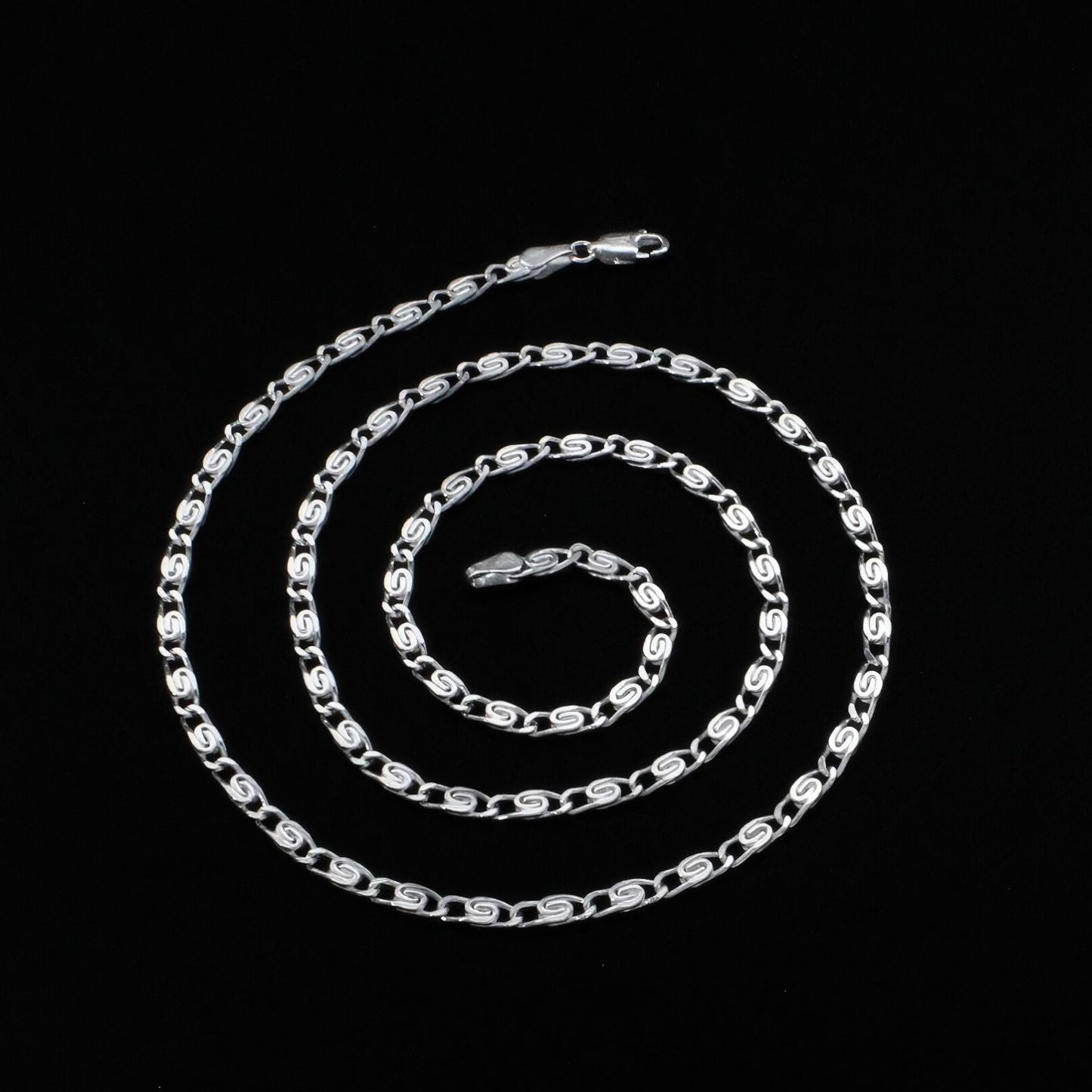 925 Sterling Silver unique trendy Unisex JALEBI DESIGN Neck Chain 22"
