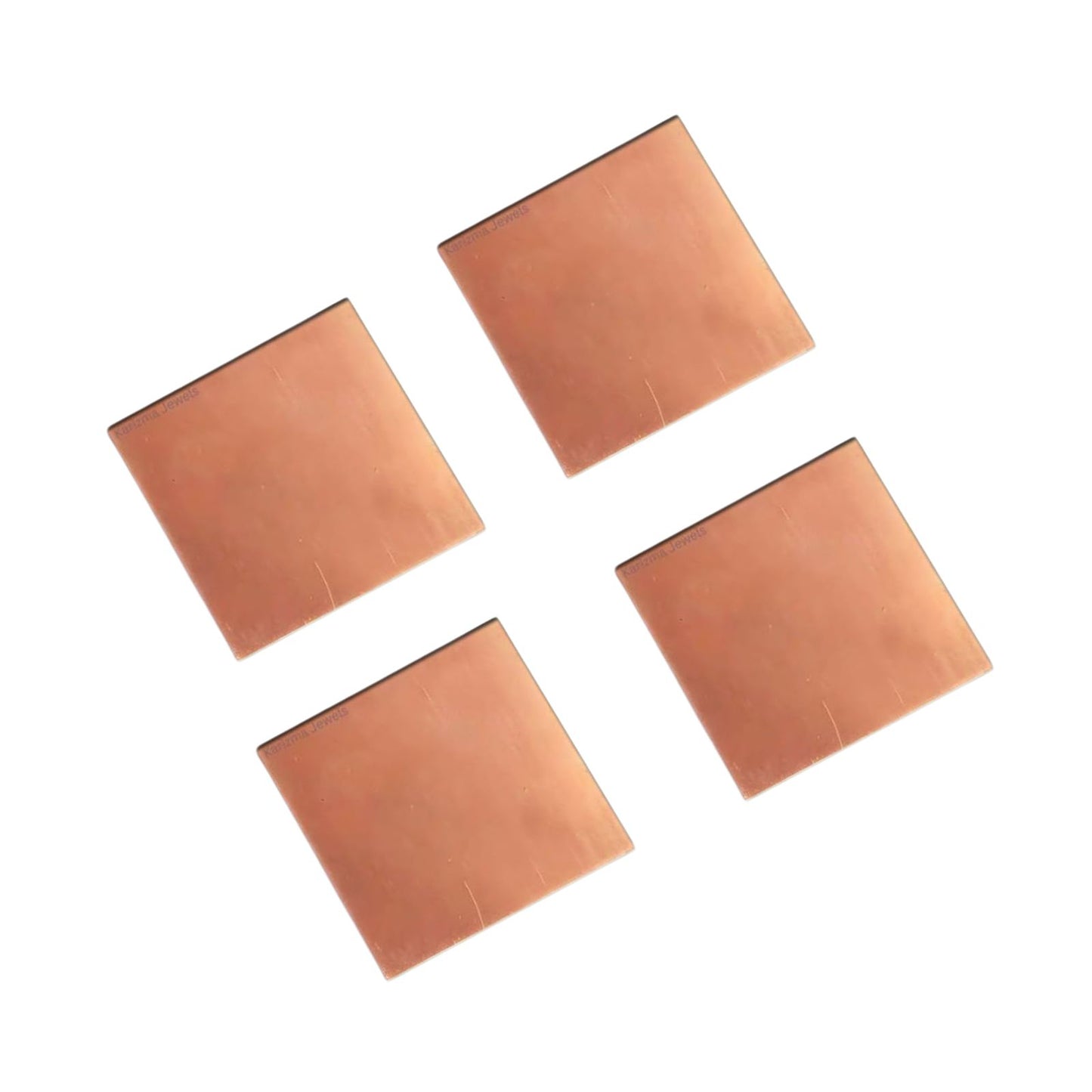 Karizma Jewels Pure Copper 1 inch Square Pieces for Lal Kitab Remedy and Astrology - Pack of 4 pieces