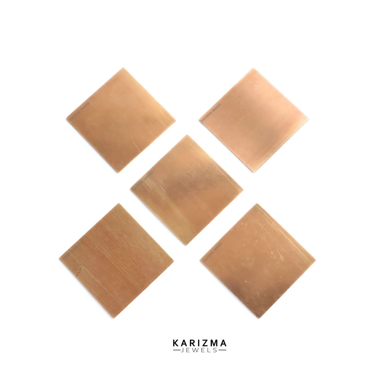 Karizma Jewels Pure Copper 1 inch Square Pieces for Lal Kitab Remedy and Astrology - Pack of 5 pieces