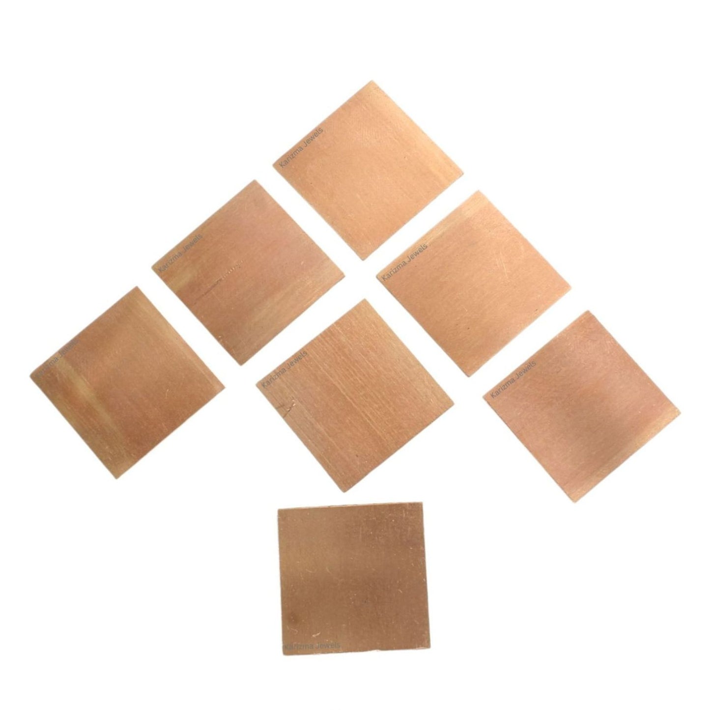 Karizma Jewels Pure Copper 1 inch Square Pieces for Lal Kitab Remedy and Astrology - Pack of 7 pieces